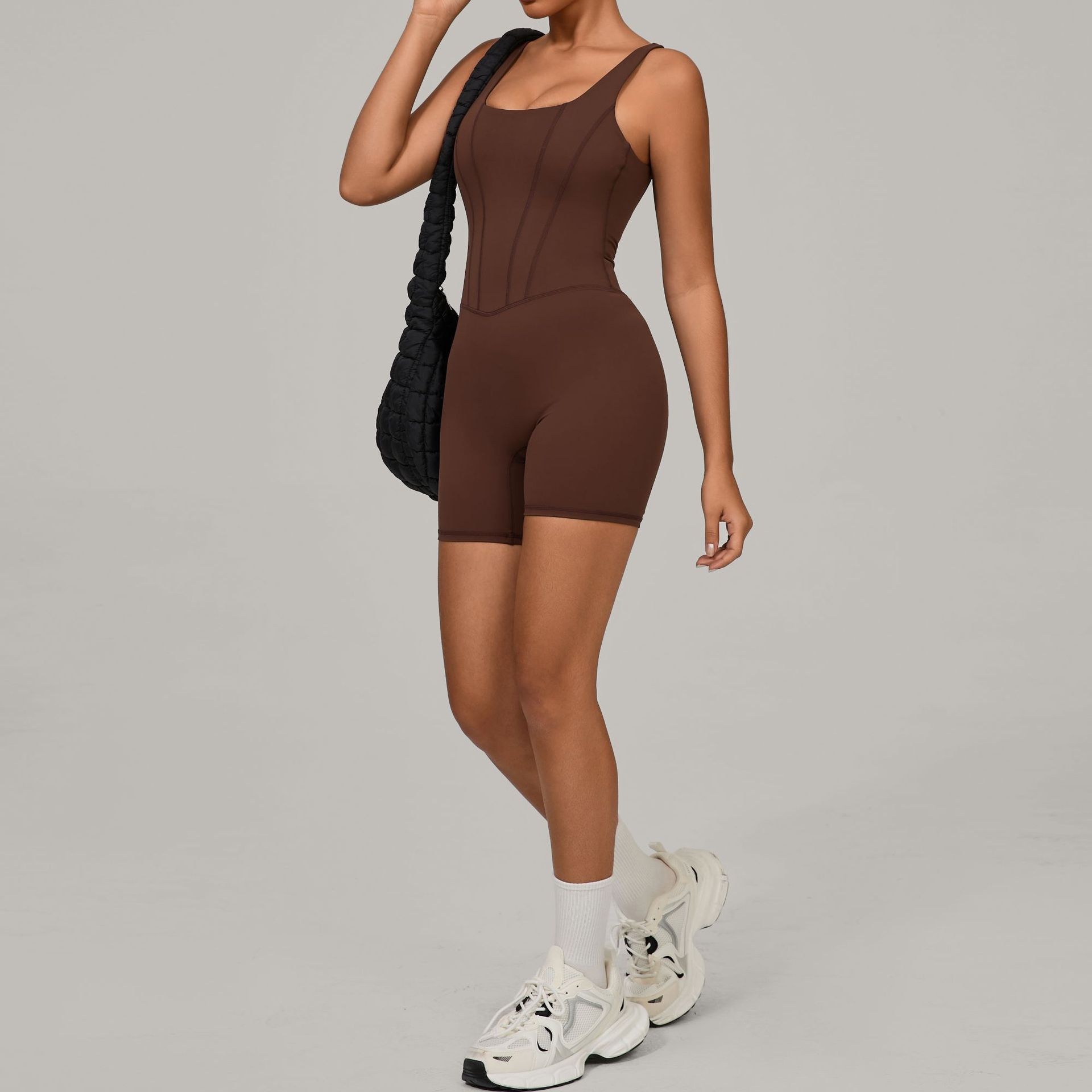 Quick-Dry Adjustable Strap Backless Yoga Bodysuit 1410
