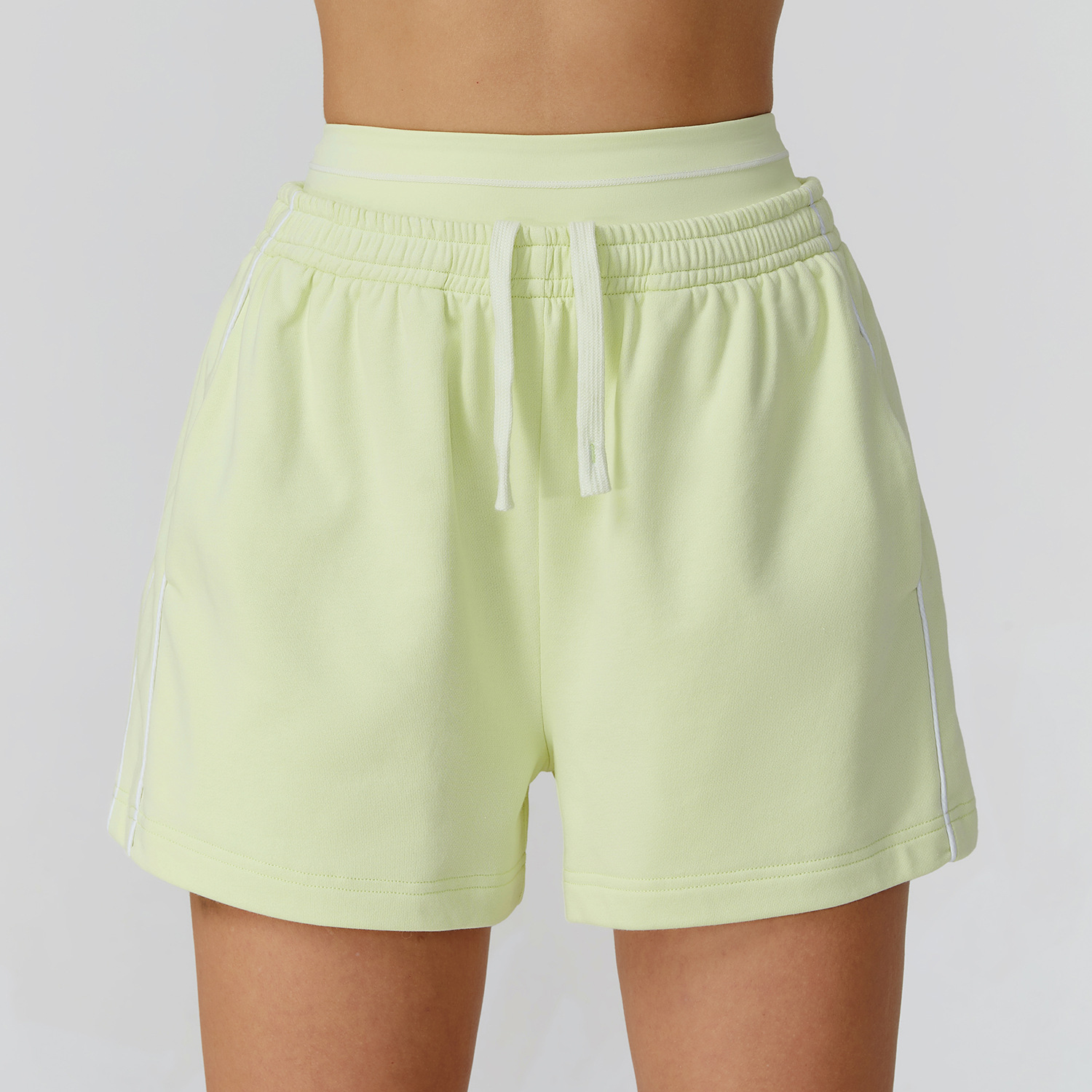 Loose Straight-Leg Pocket Sweatshorts 7028-2