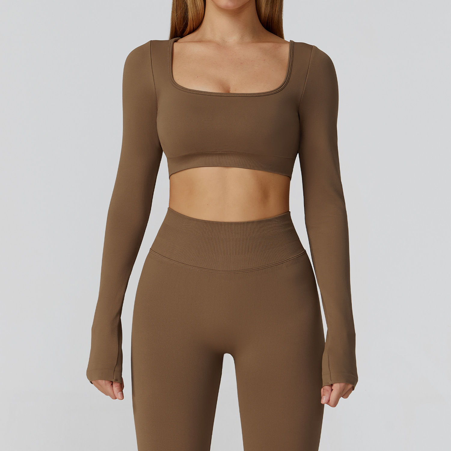 Seamless Hollow-Out Back Yoga Long Sleeve 7026