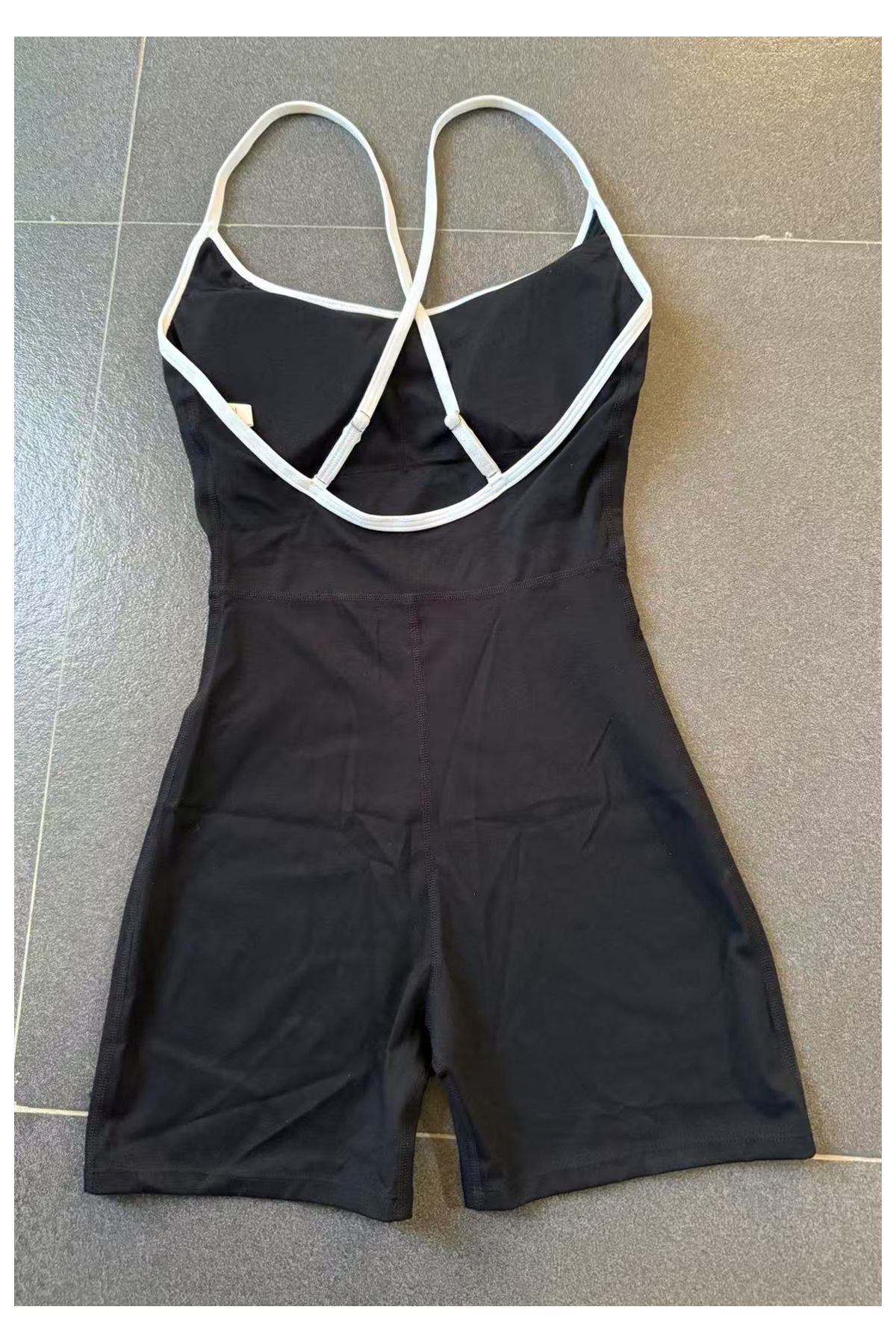 Color Block Cross-Strap Yoga Bodysuit  1091