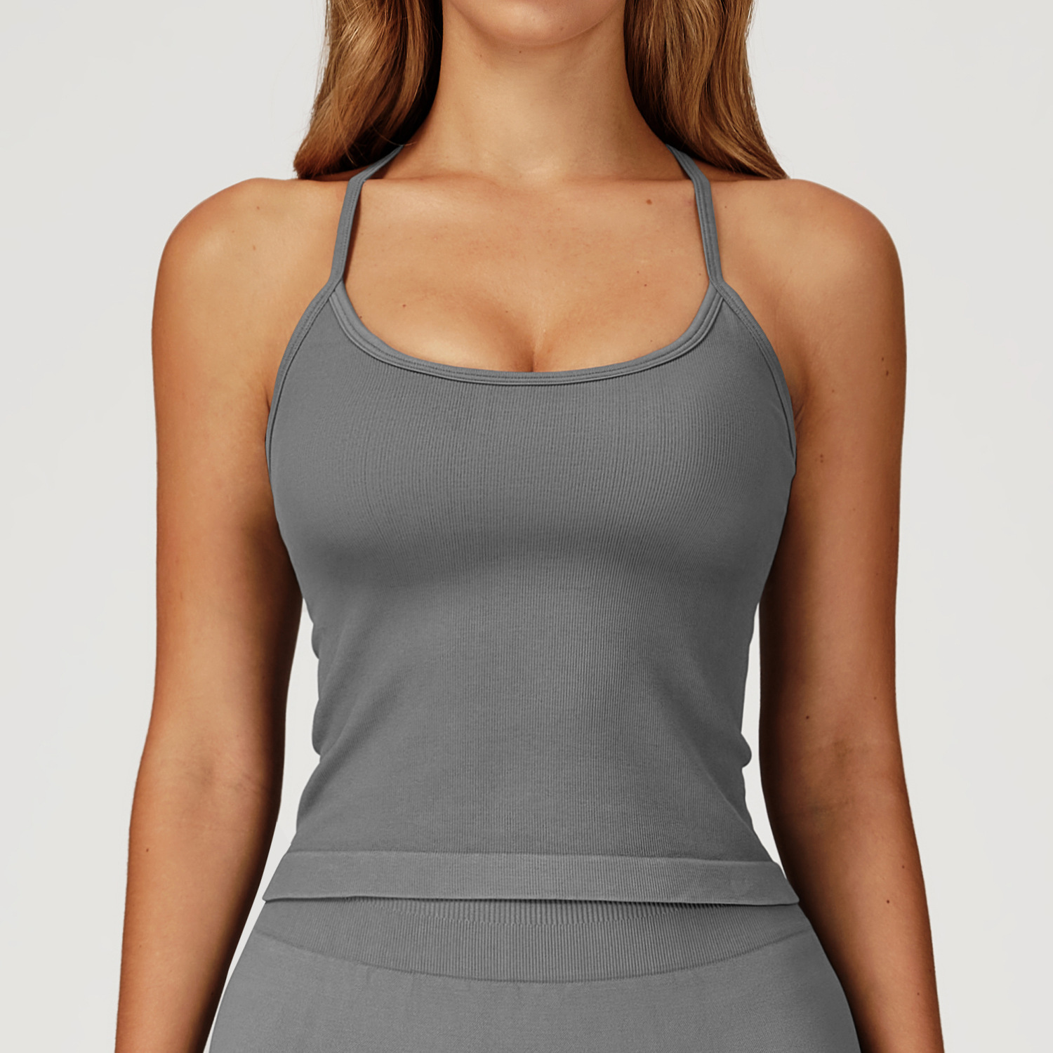 Seamless Crisscross Backless Yoga Tank Top 4513