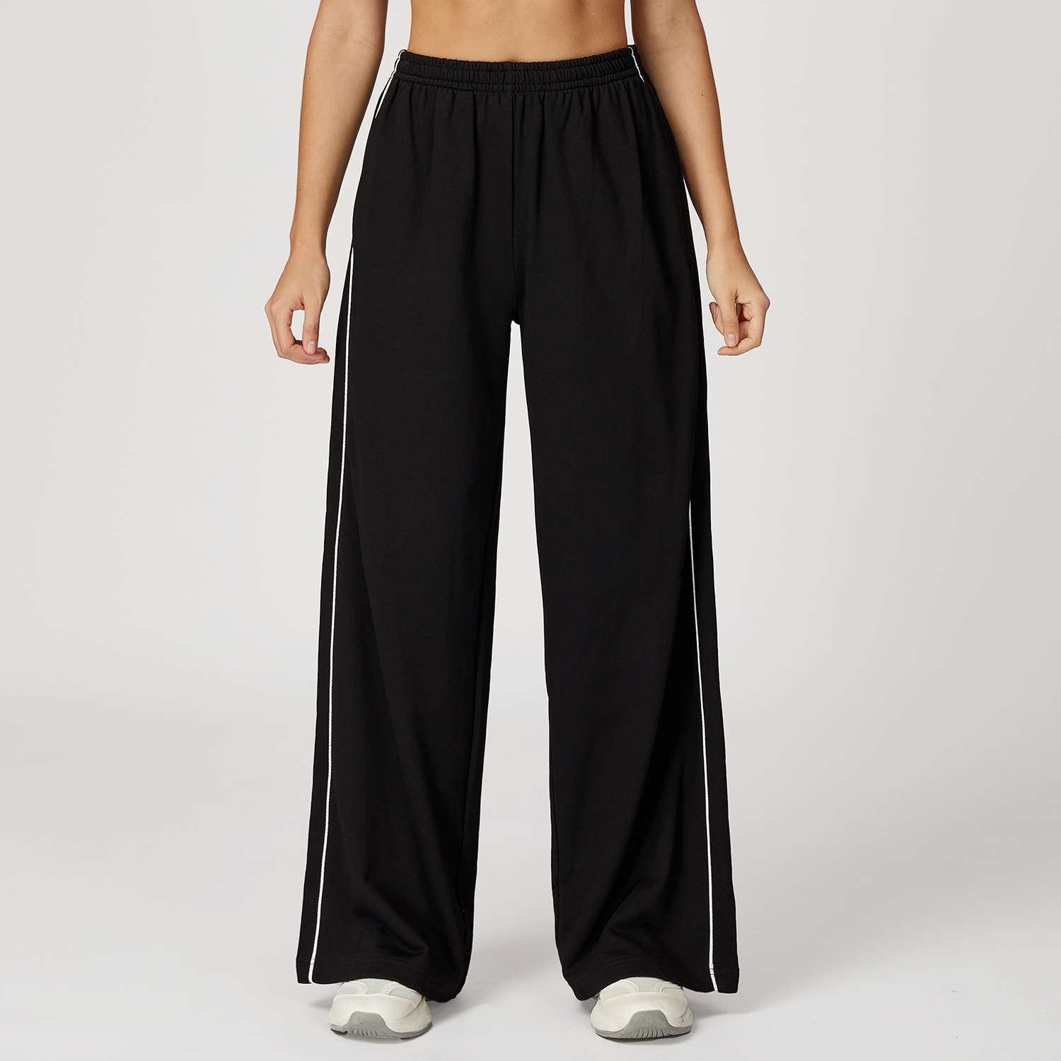 High-Waisted Straight-Leg Sweatpants 7028-1