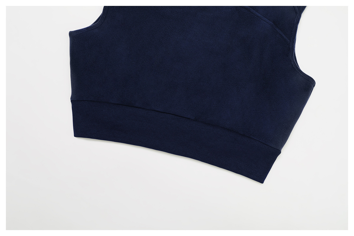 Fleece-Lined Sleeveless Zipper Sports Vest 2037