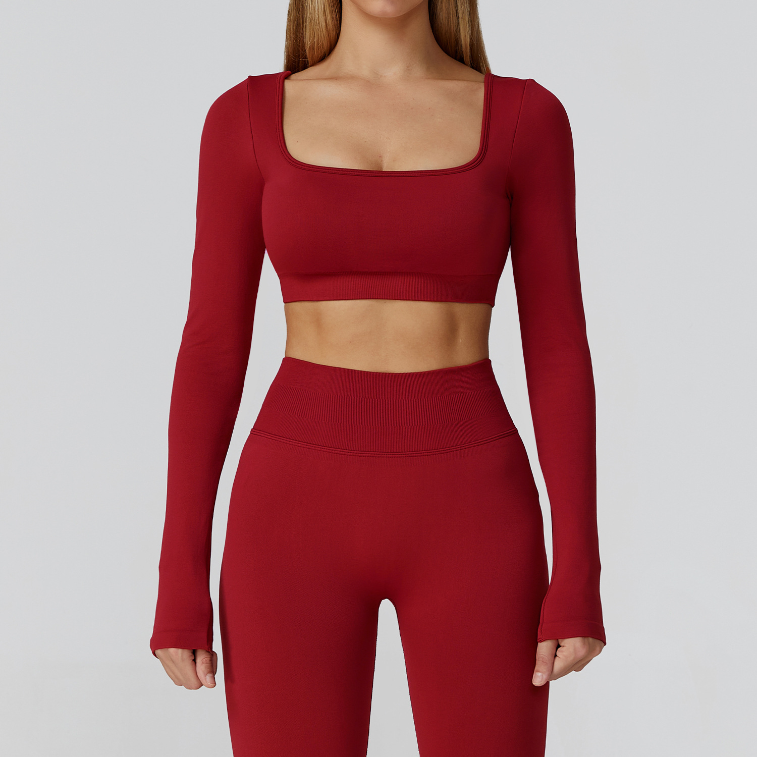 Seamless Hollow-Out Back Yoga Long Sleeve 7026