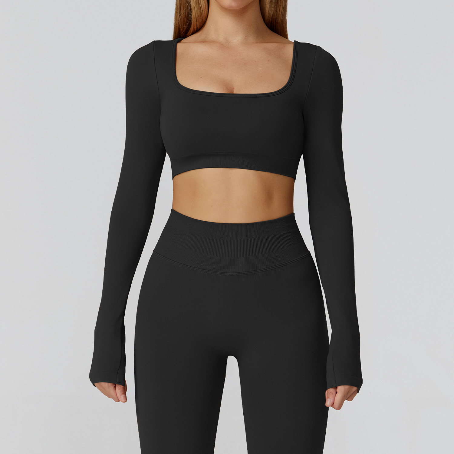 Seamless Hollow-Out Back Yoga Long Sleeve 7026