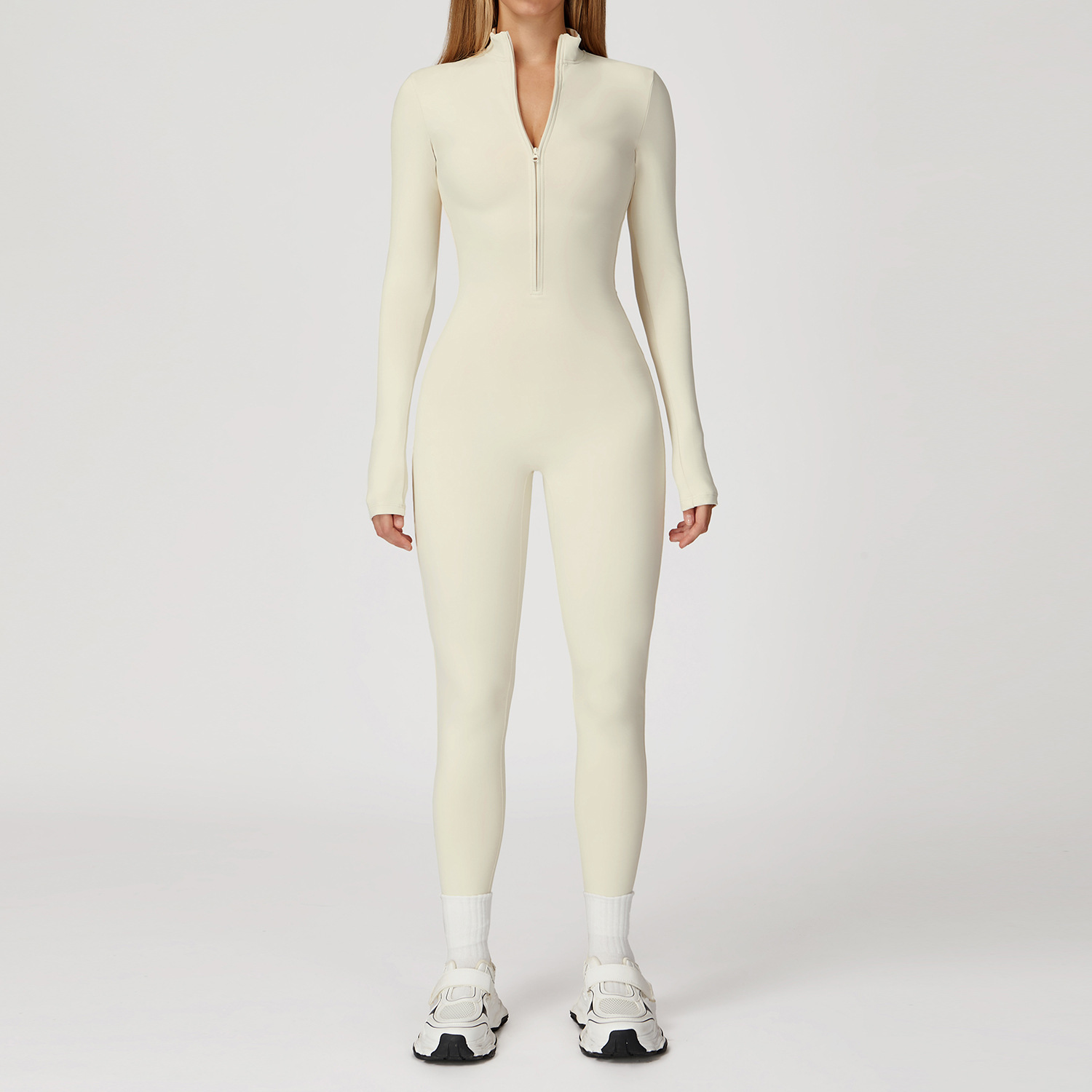 Winter & Autumn Tight Fleece-Lined Yoga Bodysuit 8445