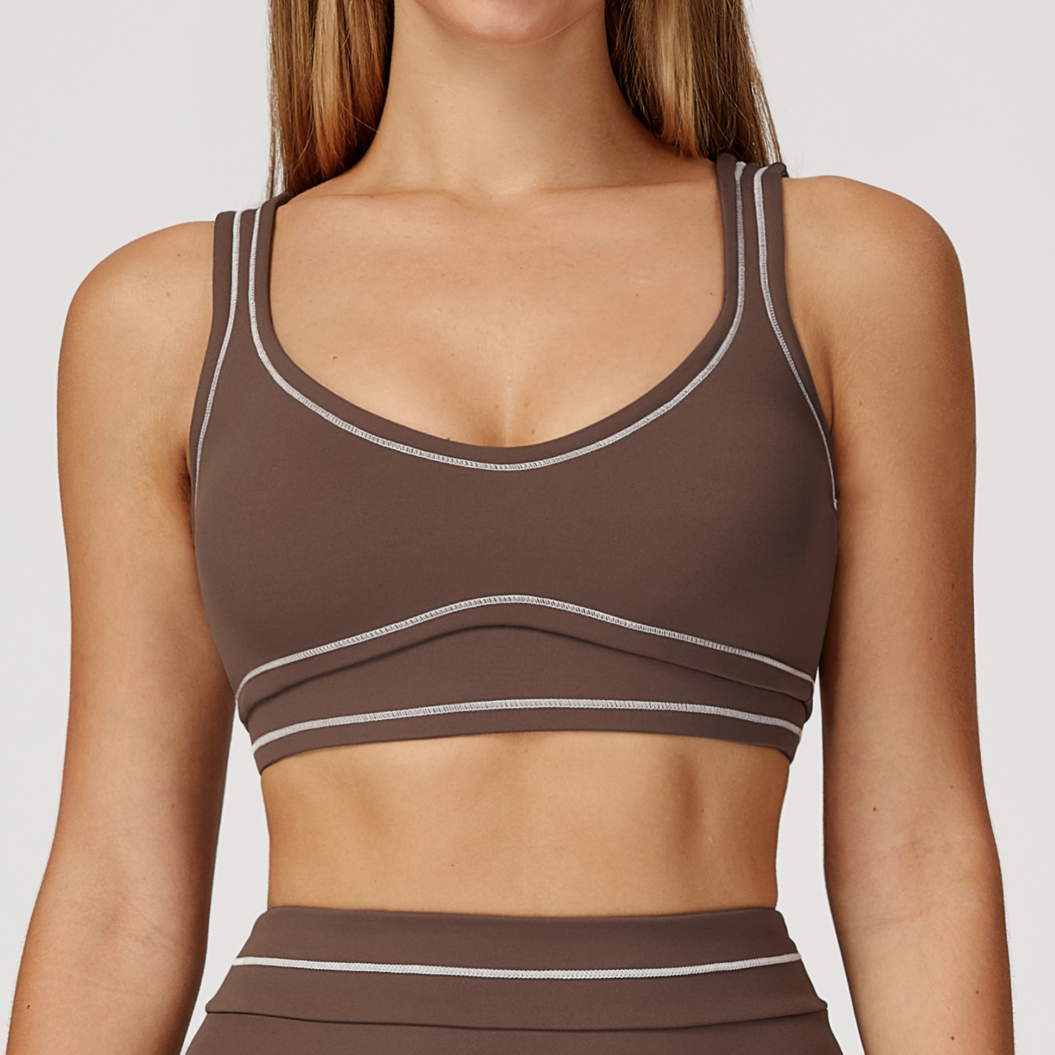 U-Shaped Backless Brushed Yoga Bra 7028