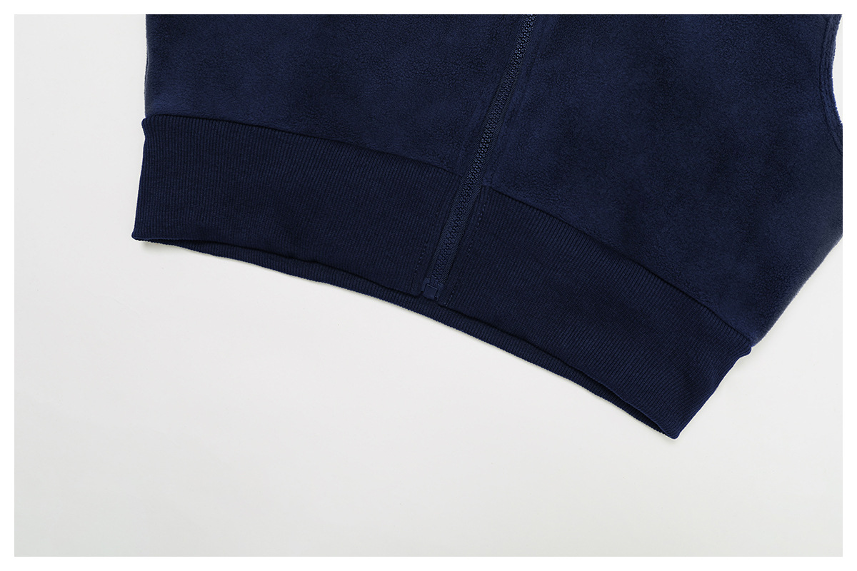 Fleece-Lined Sleeveless Zipper Sports Vest 2037
