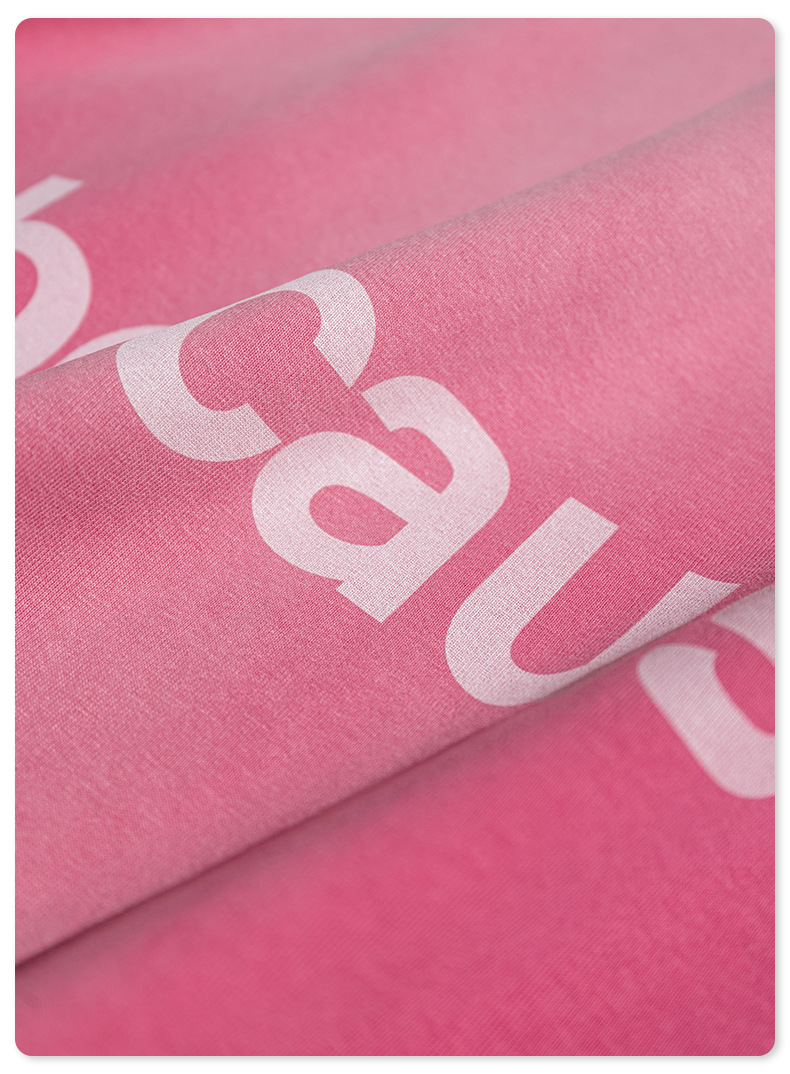 Gradient Letter Printed Long Sleeve T-Shirt BE6506