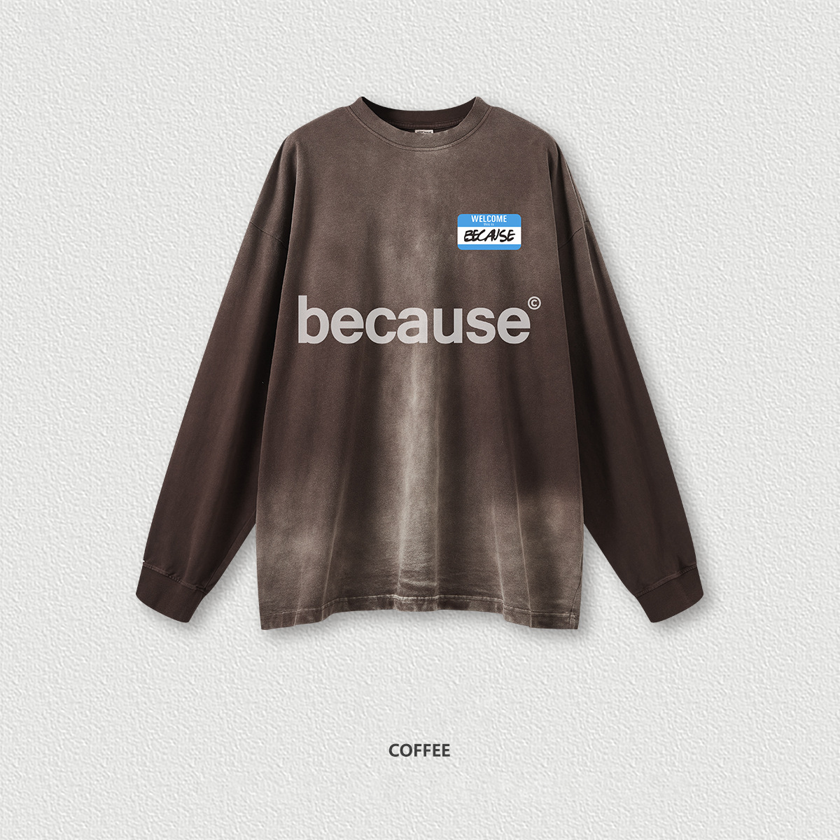 Gradient Letter Printed Long Sleeve T-Shirt BE6506
