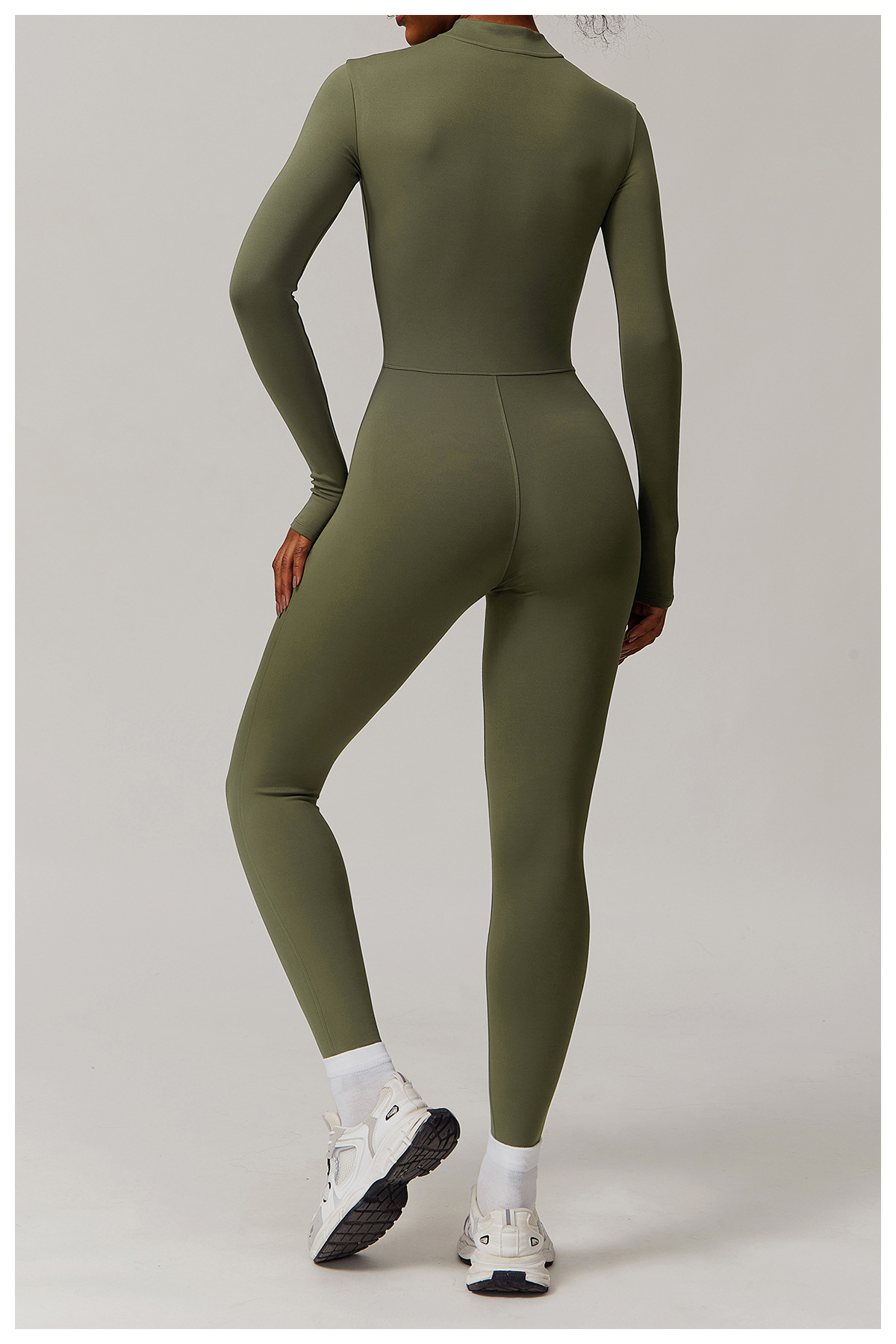 Winter & Autumn Tight Fleece-Lined Yoga Bodysuit 8445