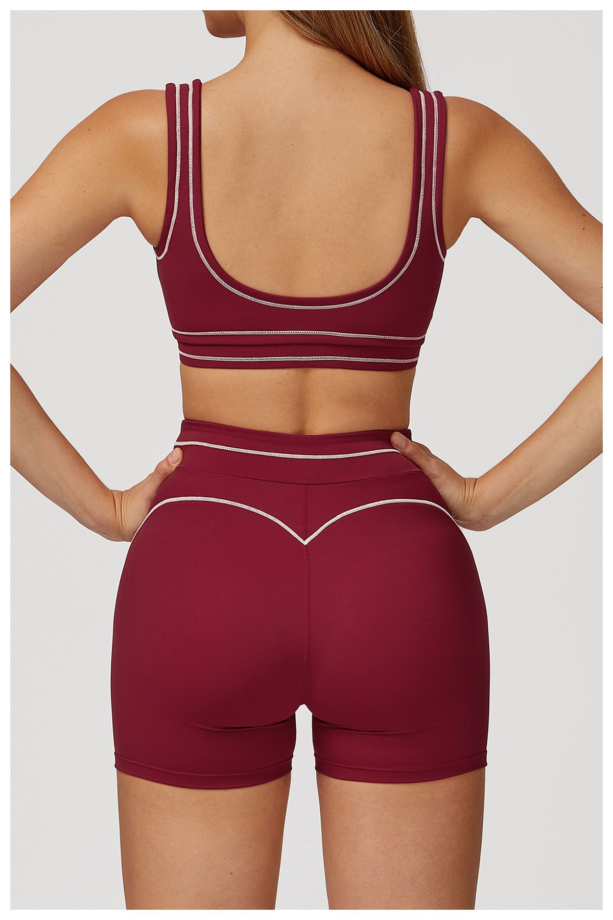 High-Waisted Folded Waist Yoga Shorts 7028