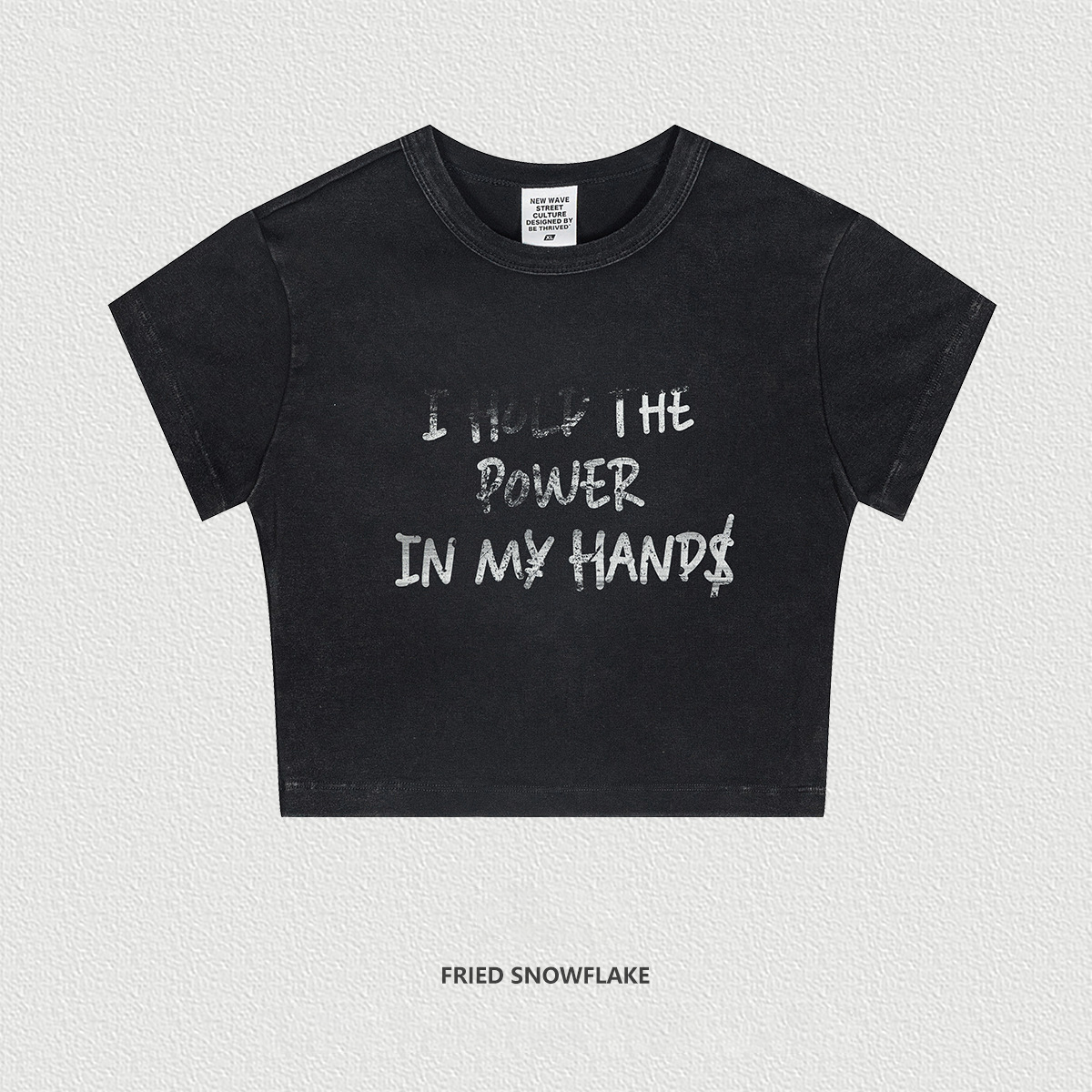 Letter Printed Crop Top Short Sleeve T-Shirt BE7517