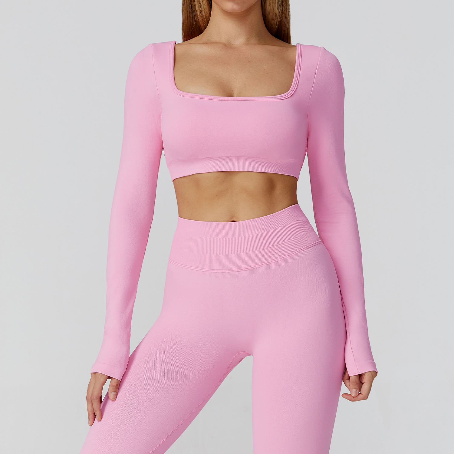 Seamless Hollow-Out Back Yoga Long Sleeve 7026
