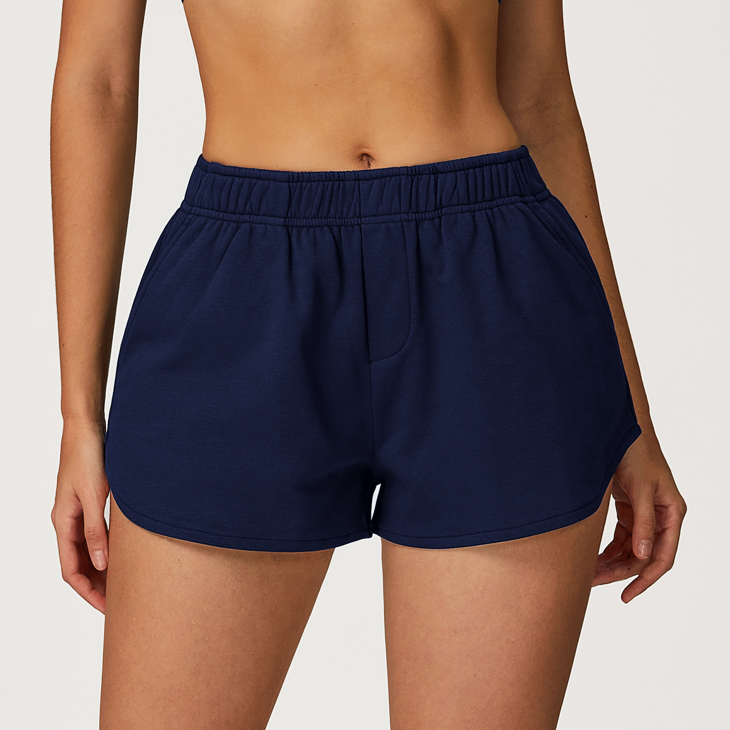 High-Waisted Straight-Leg Sweatshorts 2044