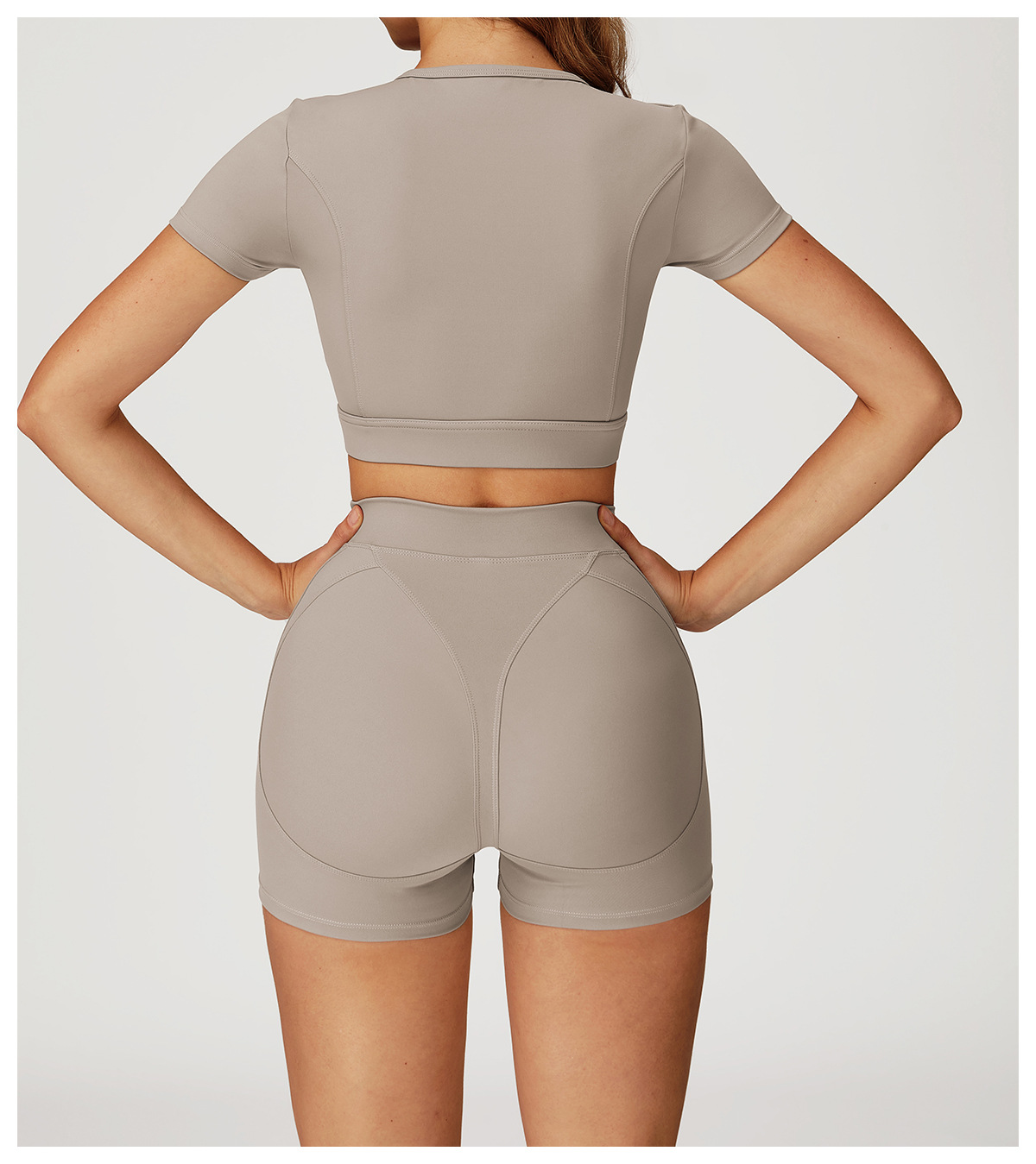 Shockproof Crew Neck Short Sleeve Yoga Top 4509