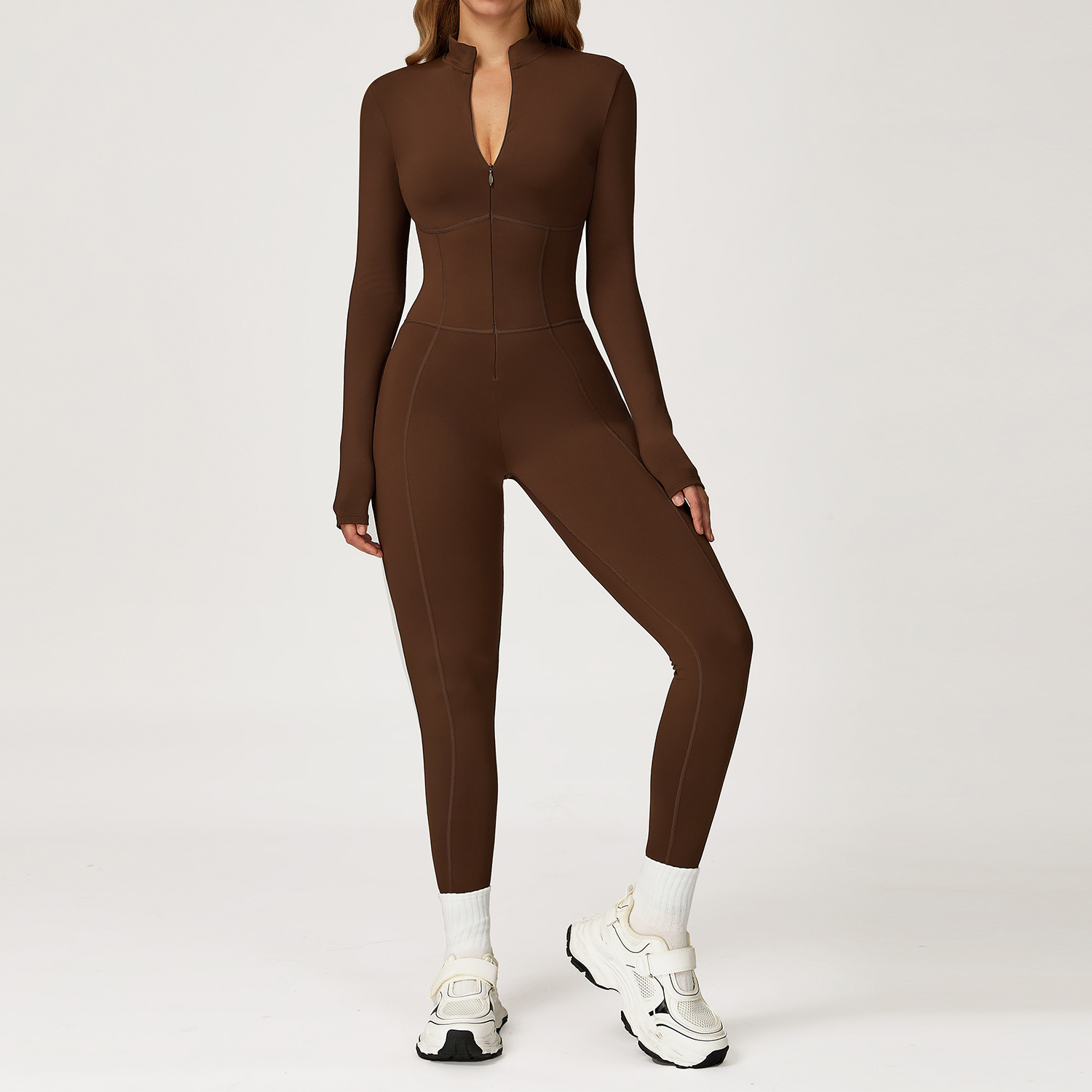 Stand Collar Zipper Long Sleeve Warm Onesie 5050 