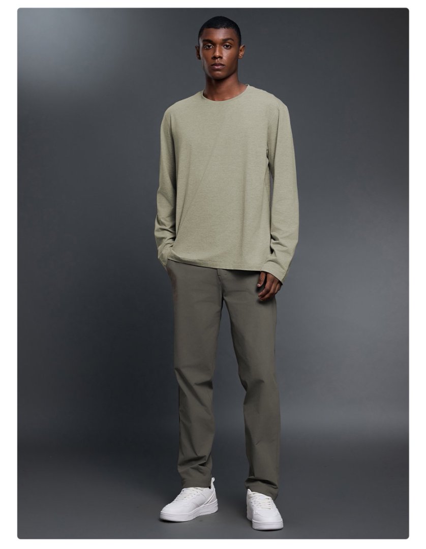  High Elasticity Men's crew neck long-sleeve top  DMJ033