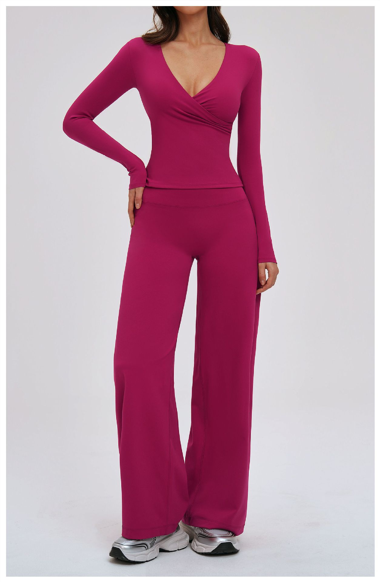 Brushed Slimming Trousers - Relaxed Wide-Leg Casual Style ECK5529-1 