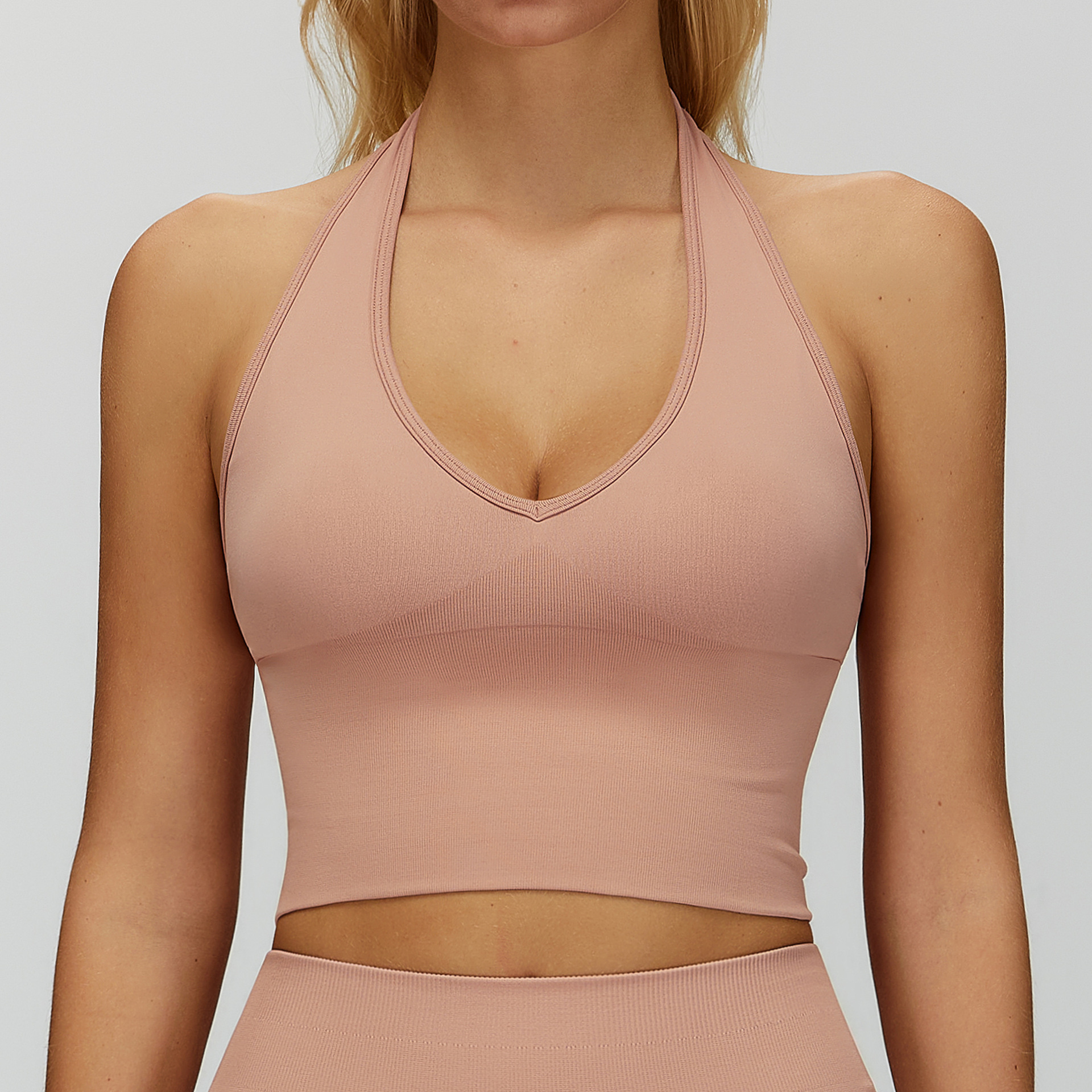 Halter Neck Backless Yoga Bra DWX7725