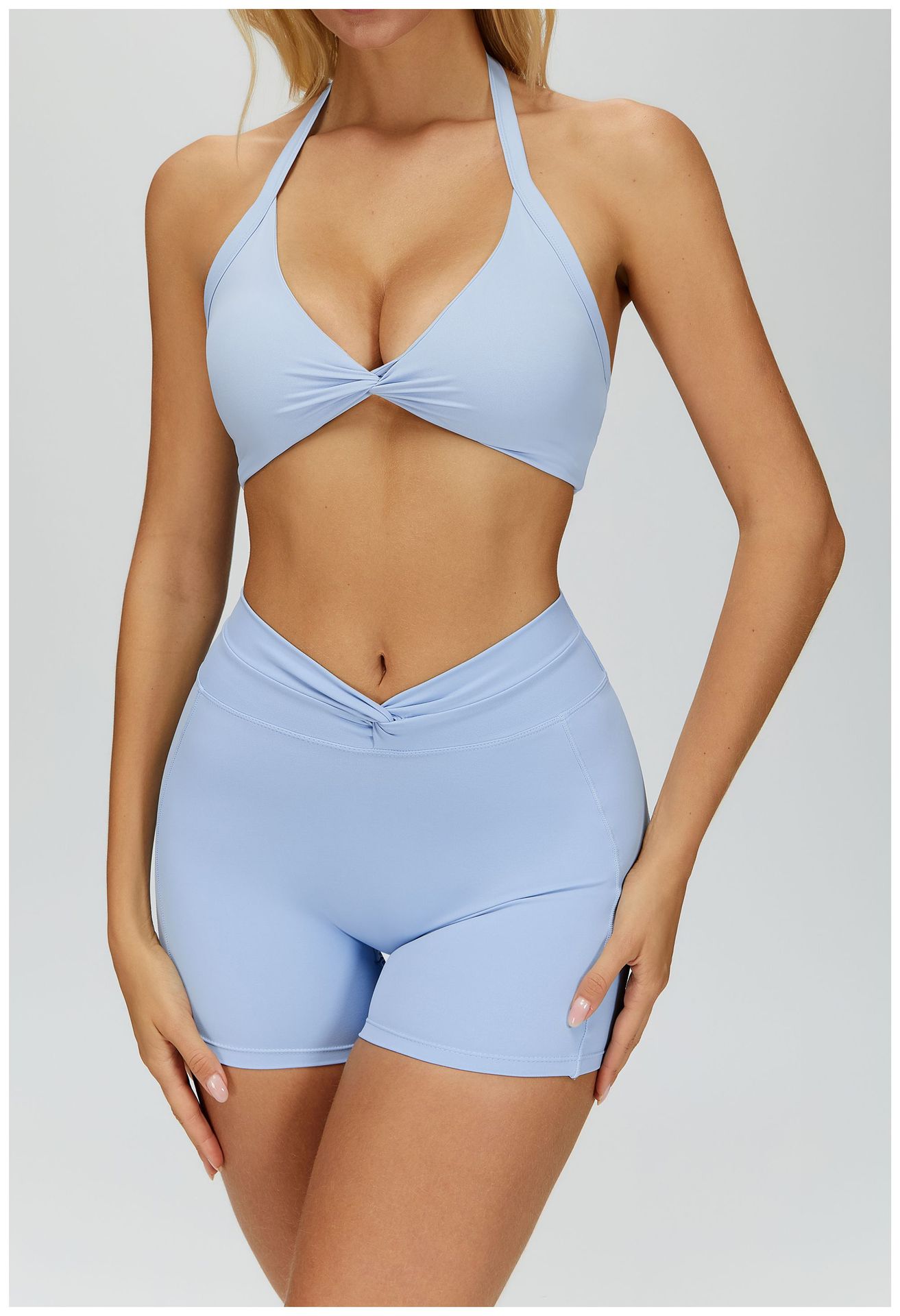 Soft Fabric Scrunch Halter Yoga Bra EWX4514