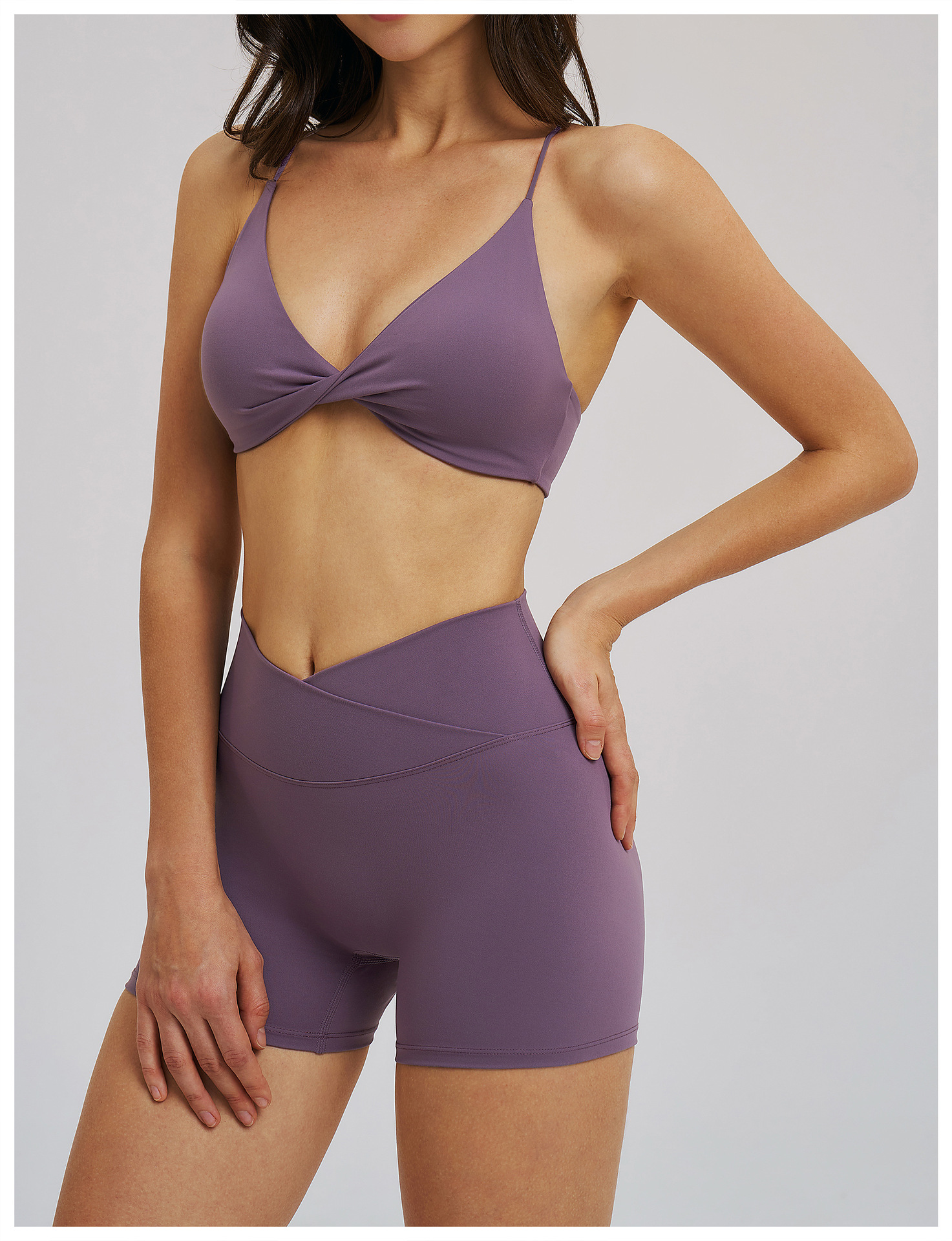 Sexy Backless V-neck Solid Color Yoga Bra EWX5544