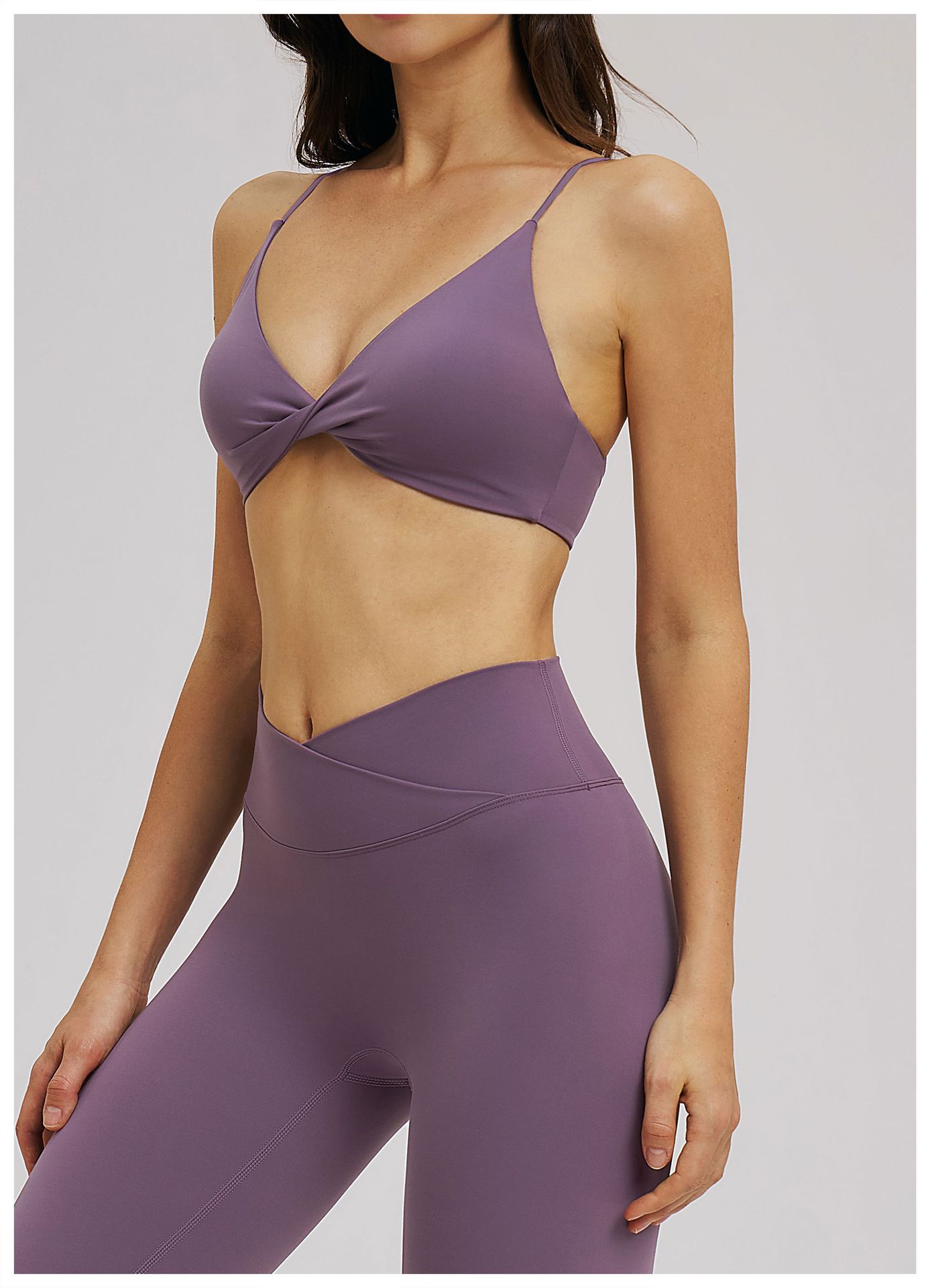 Sexy Backless V-neck Solid Color Yoga Bra EWX5544