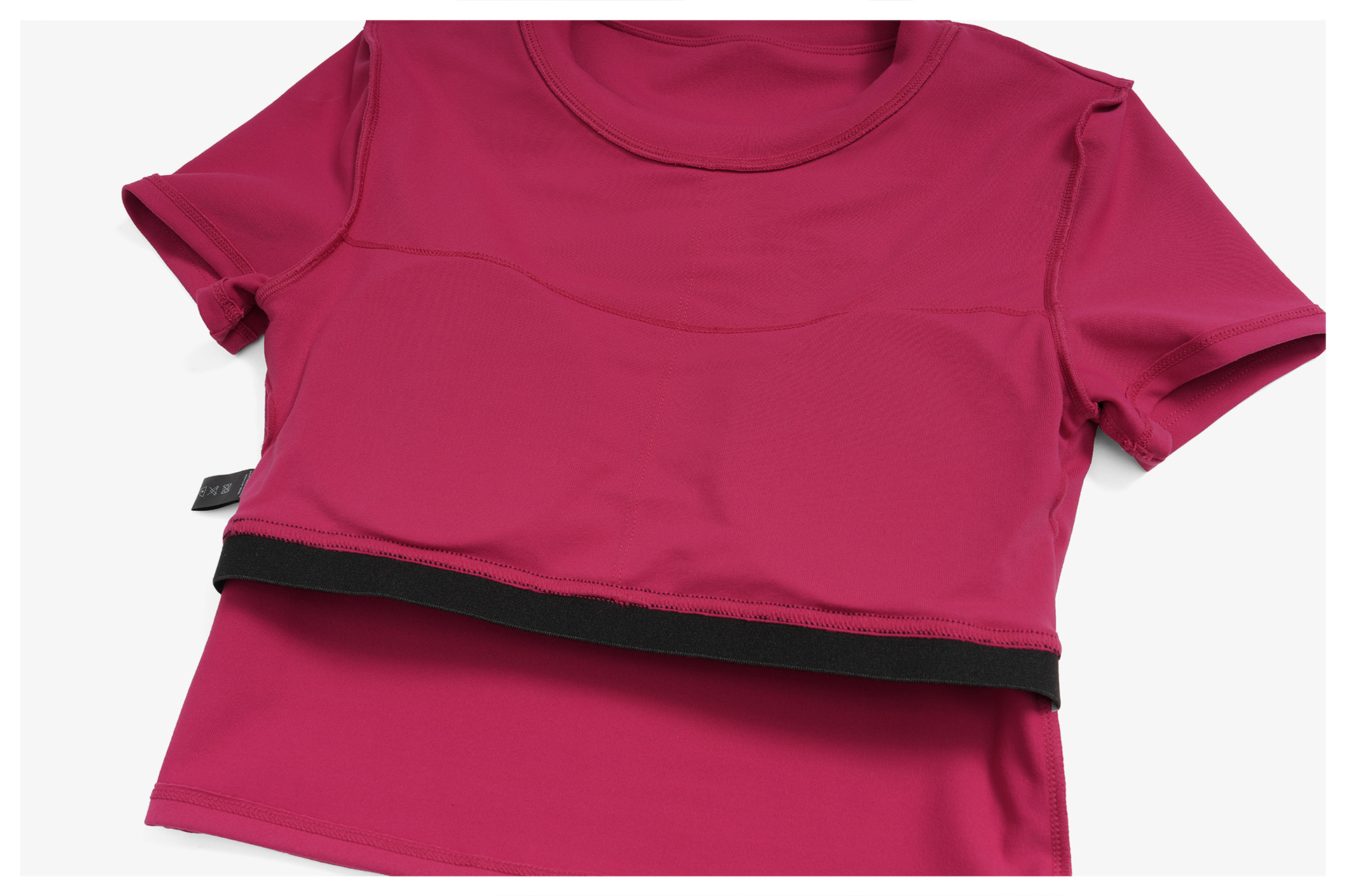 Solid Color Tight Yoga Top with Short Sleeves EDX5087