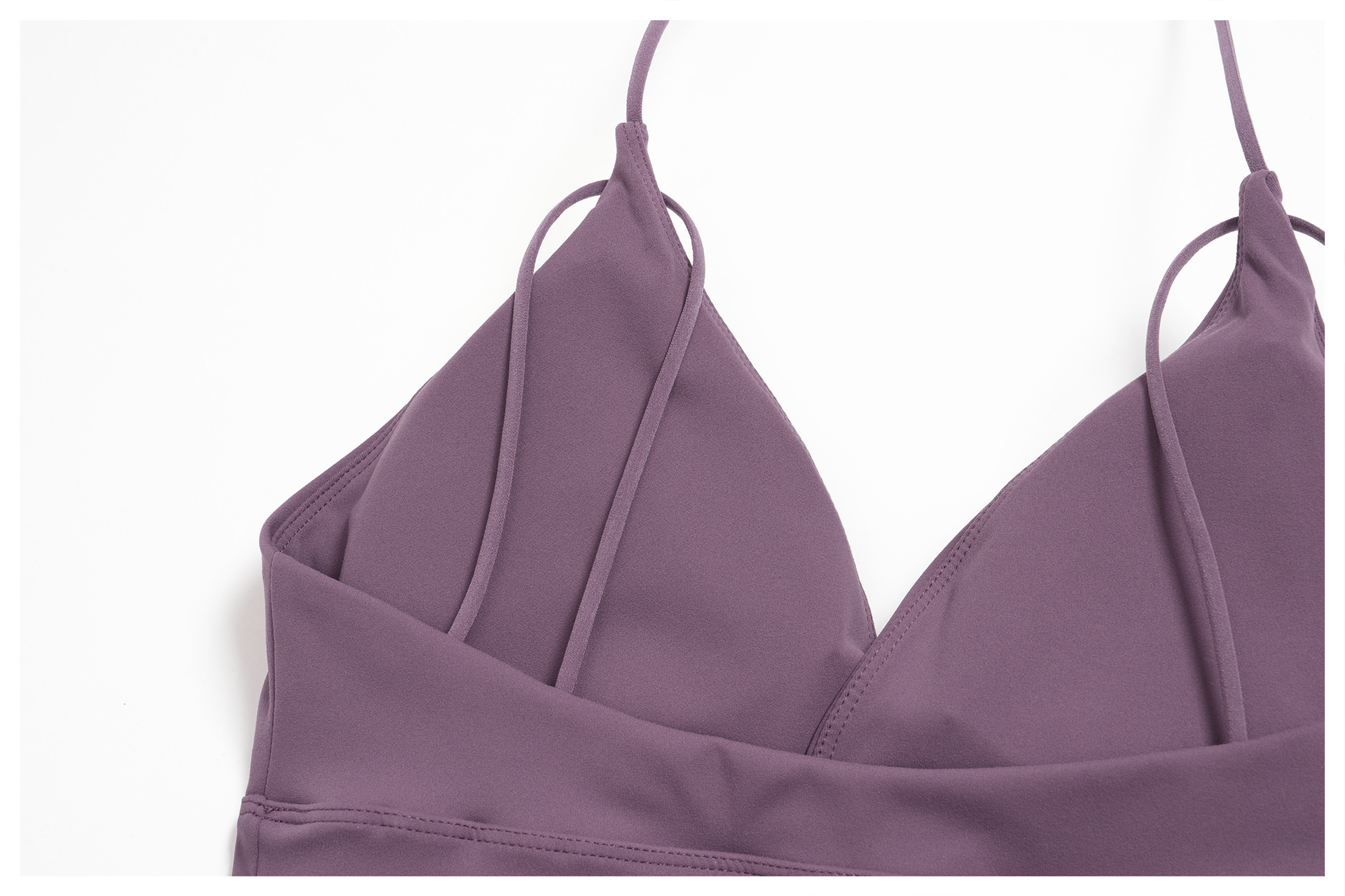 Sexy Backless V-neck Solid Color Yoga Top EBX5544