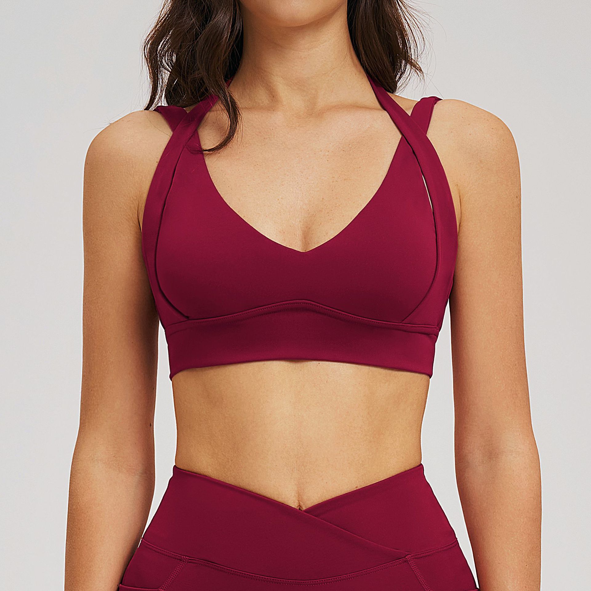 Sexy Backless Solid Color Sports Bra EWX2539