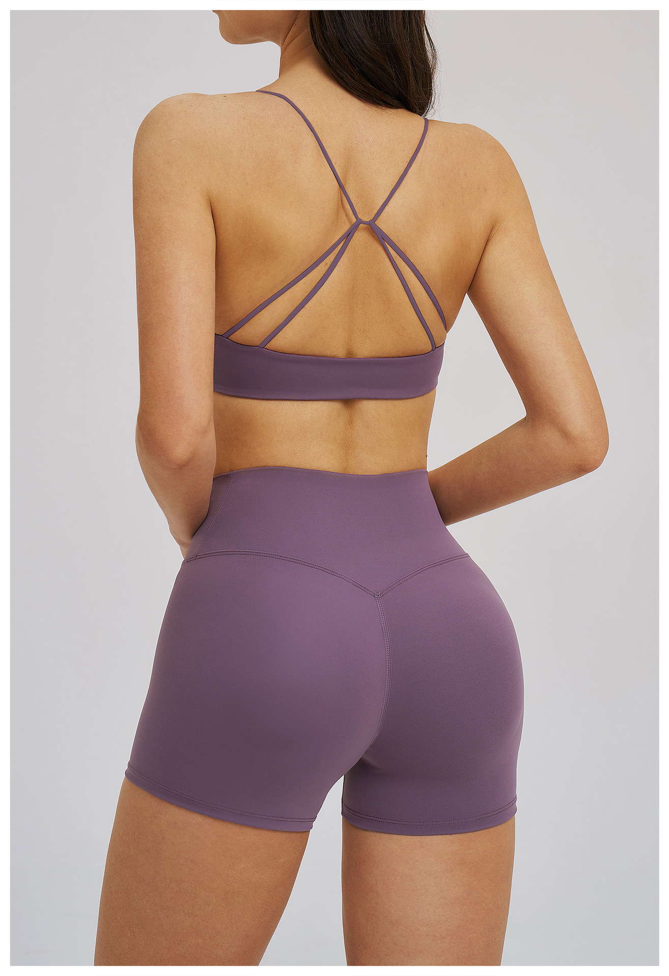 Sexy Backless V-neck Solid Color Yoga Bra EWX5544