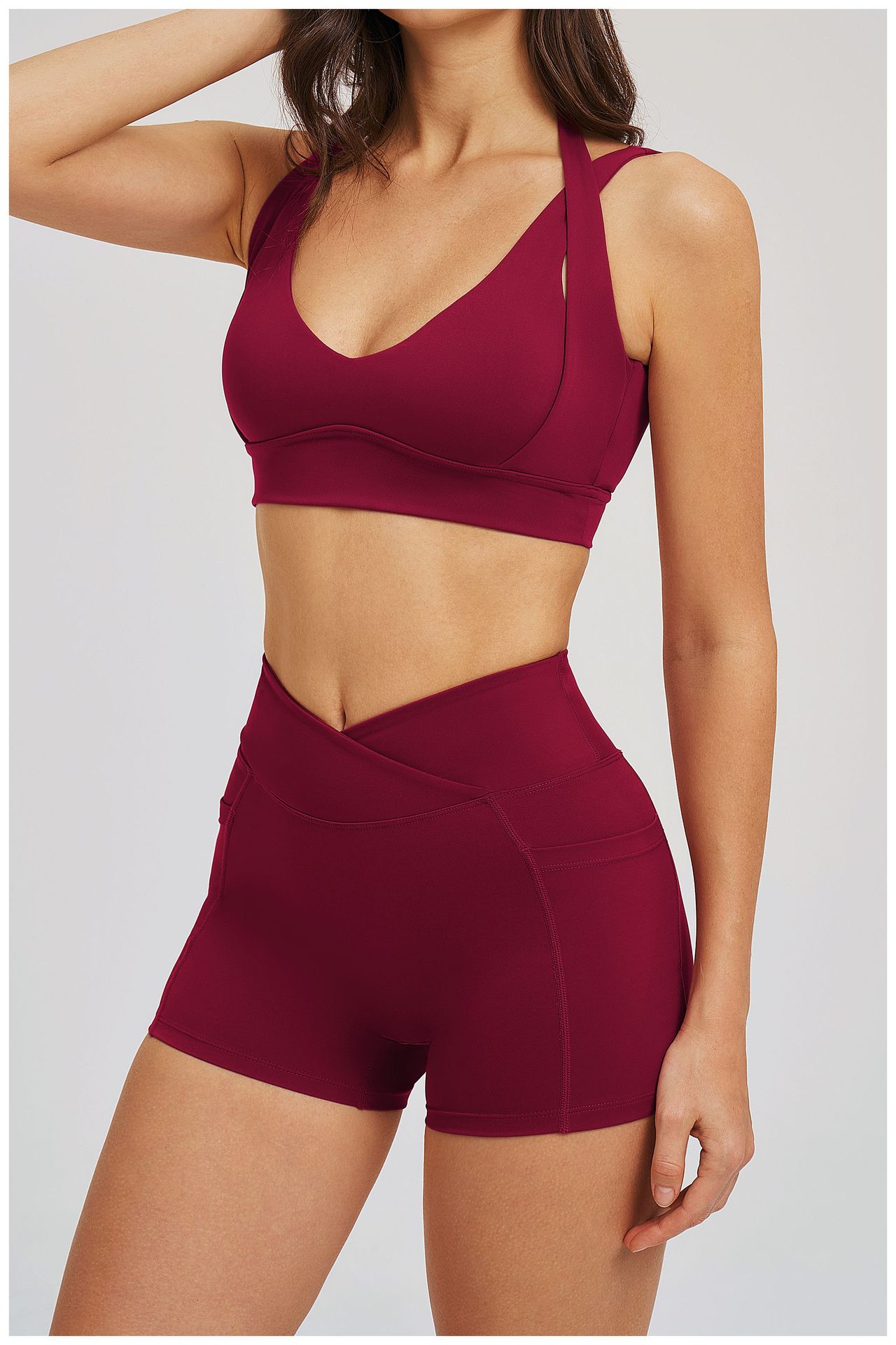 Sexy Backless Solid Color Sports Bra EWX2539