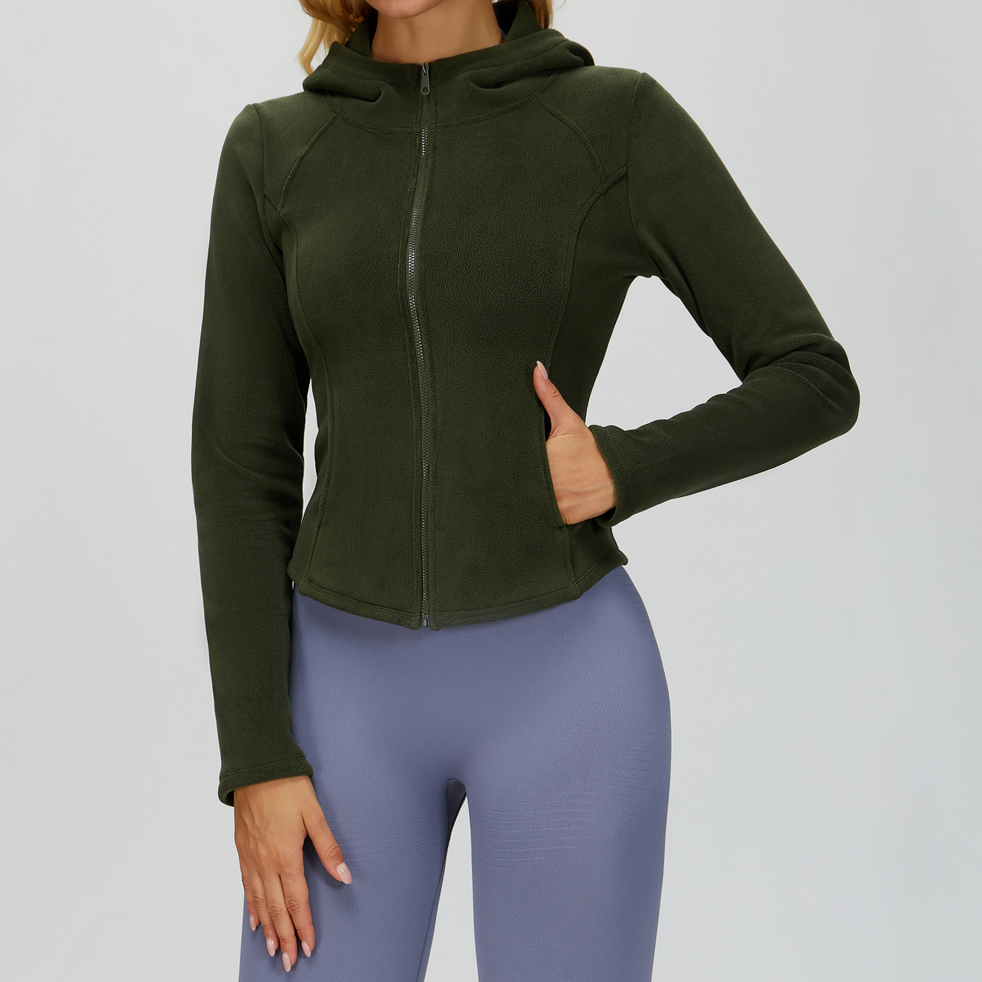 Fleece-lined Zip-up Outdoor Casual Warm Jacket EWT5076