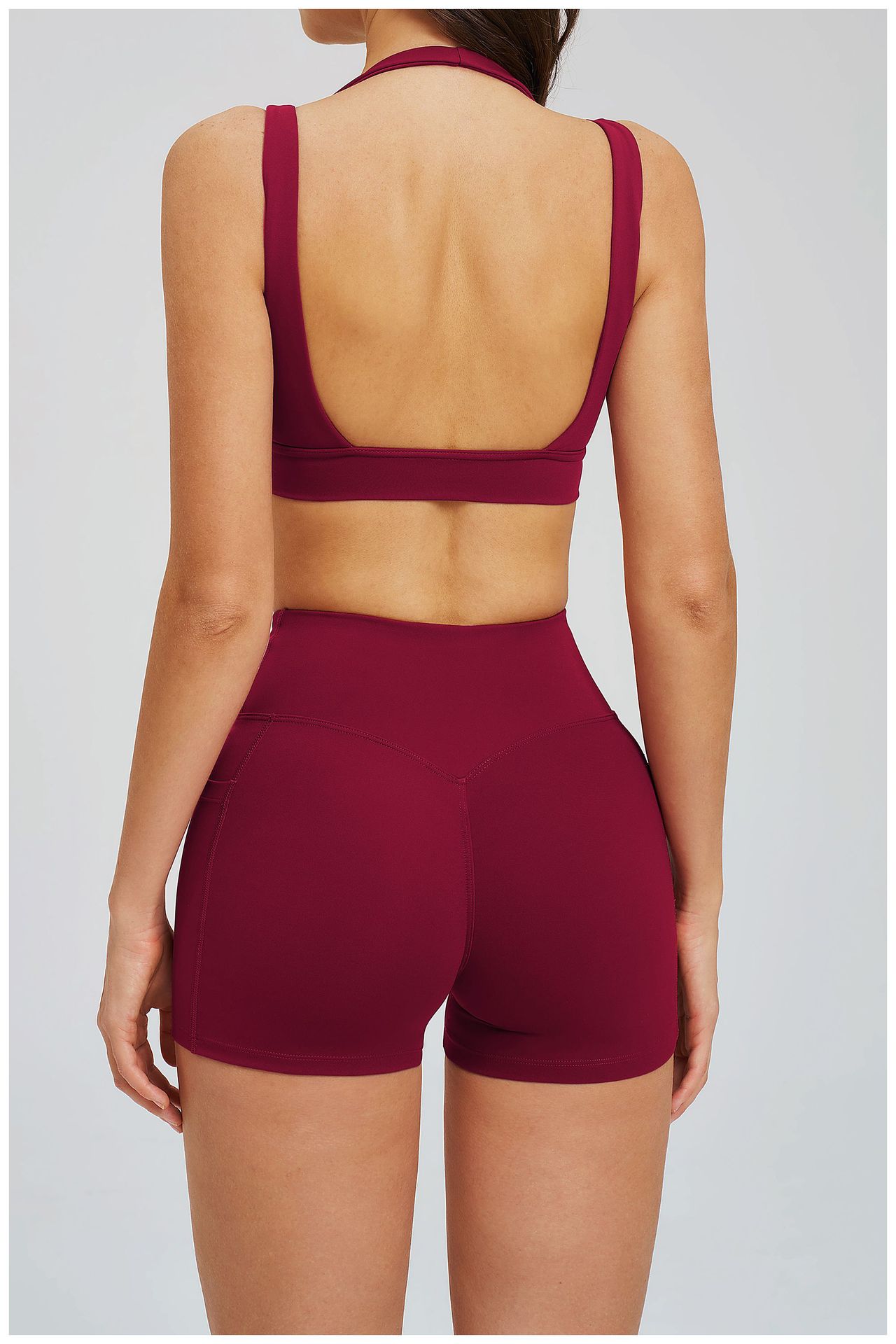 Sexy Backless Solid Color Sports Bra EWX2539