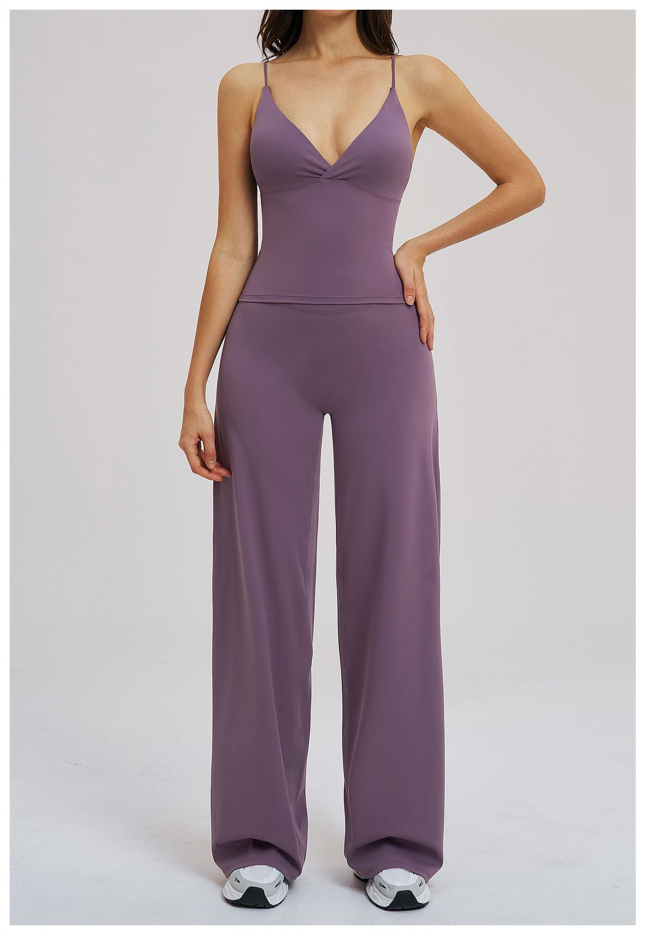 Cross-Waist Brushed Yoga Pants ECK5544-2