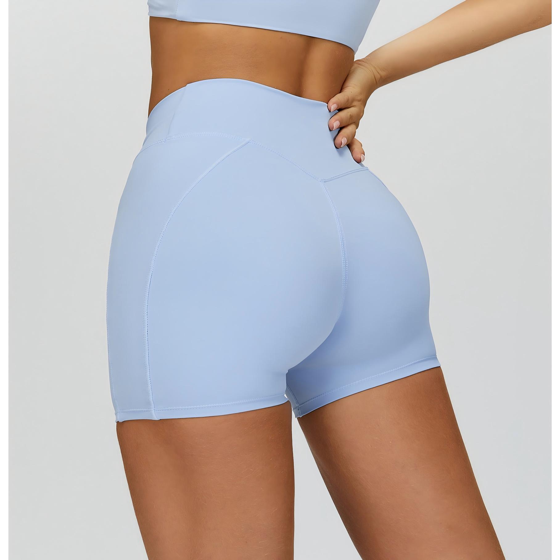 High-Waist Crisscross Waist Yoga Shorts EDK4514