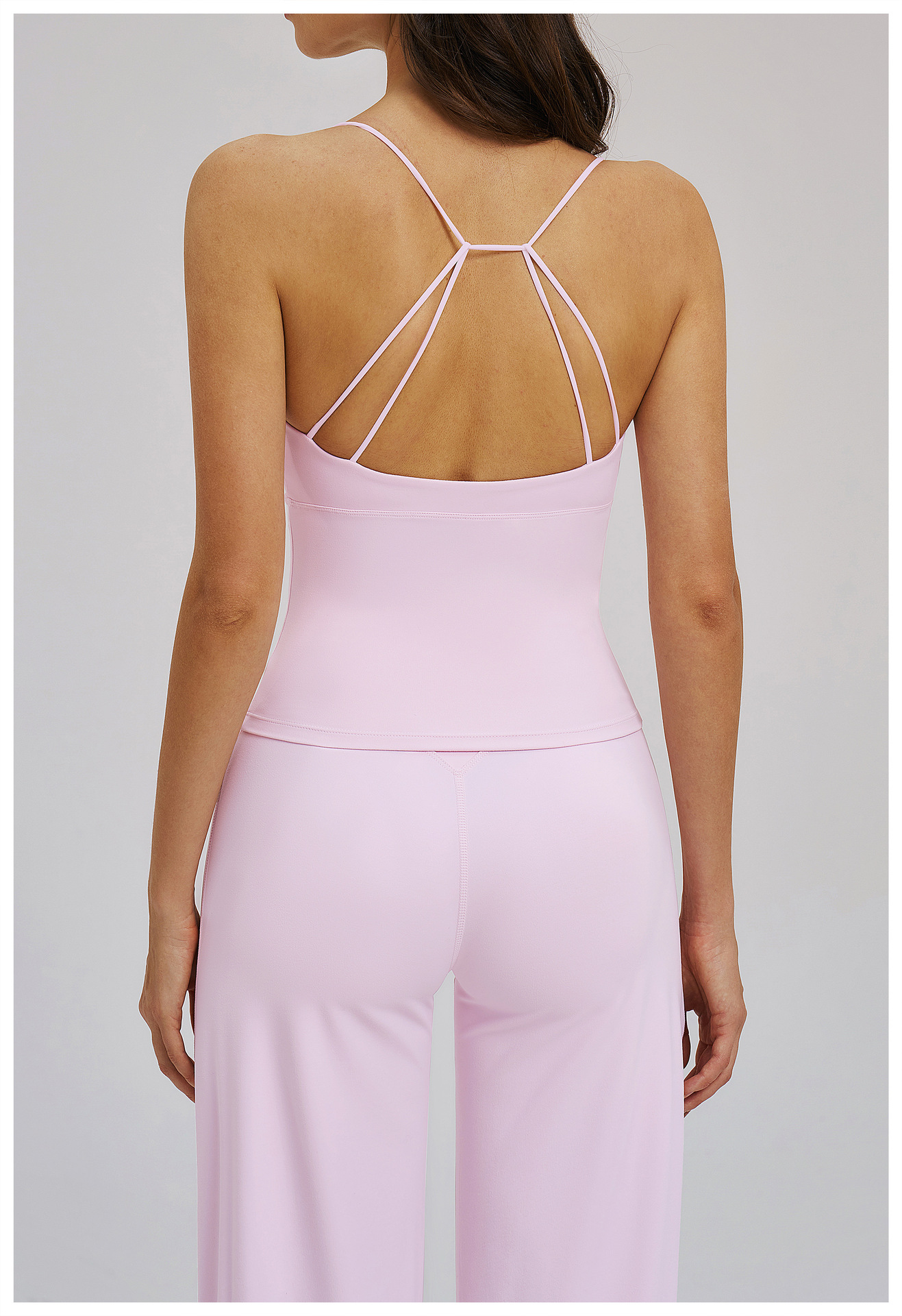 Sexy Backless V-neck Solid Color Yoga Top EBX5544