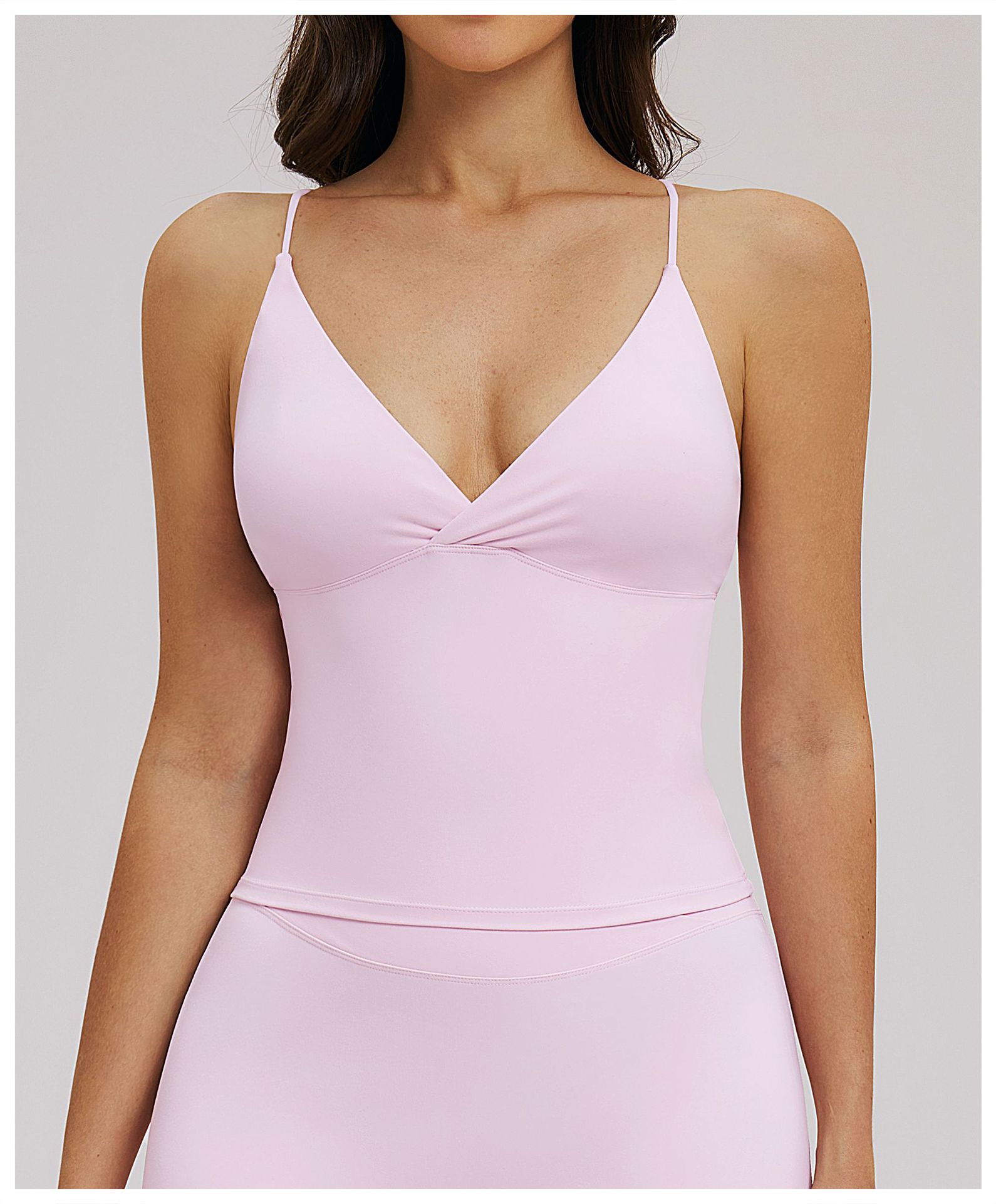 Sexy Backless V-neck Solid Color Yoga Top EBX5544