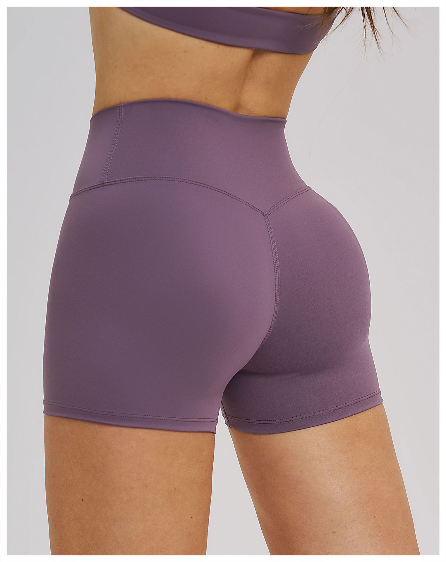 Cross-Waist Tight-Fitting Brushed Yoga Shorts EDK5544
