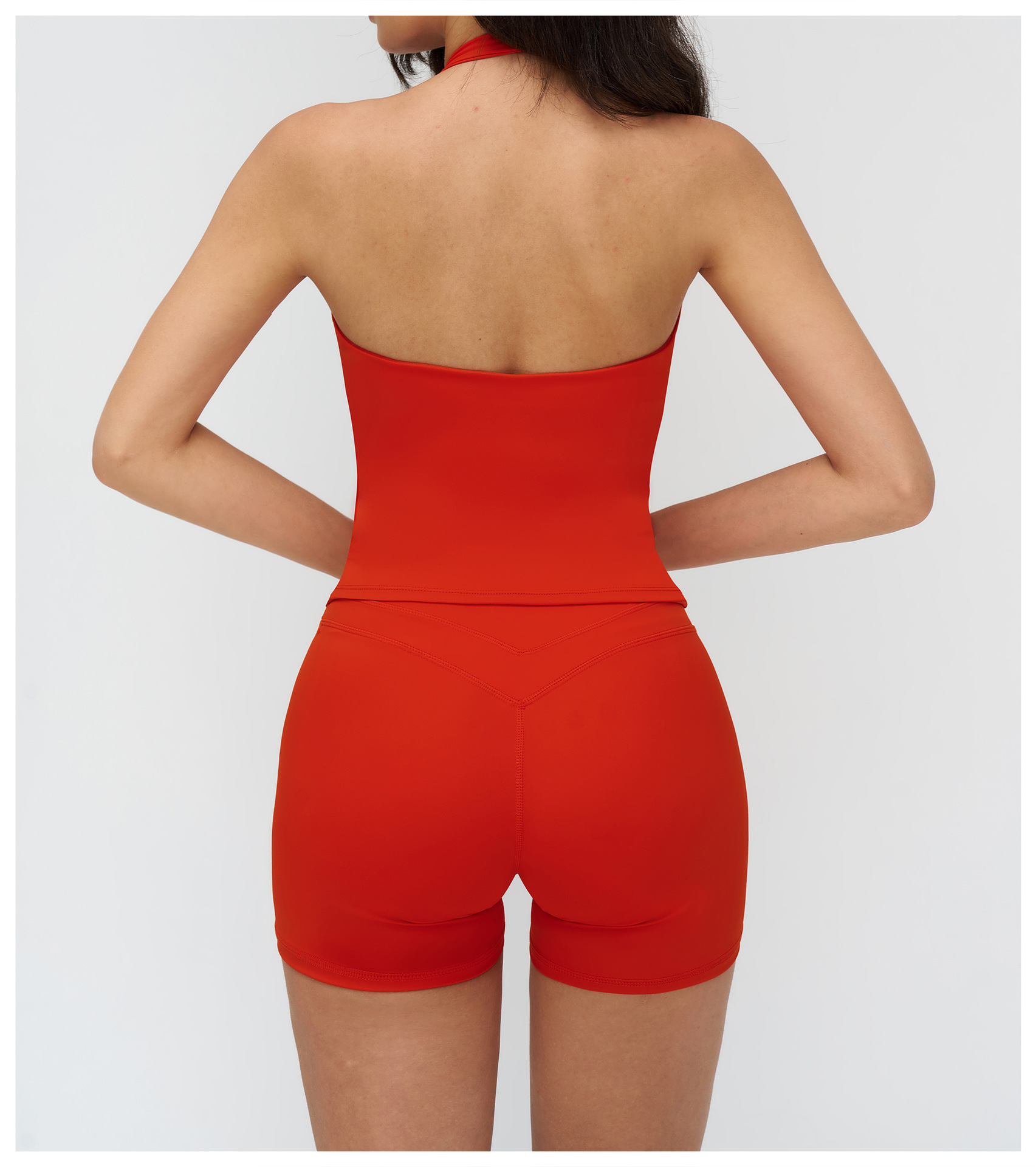 Brushed  V-neck Halter Yoga Tank Top EBX3109