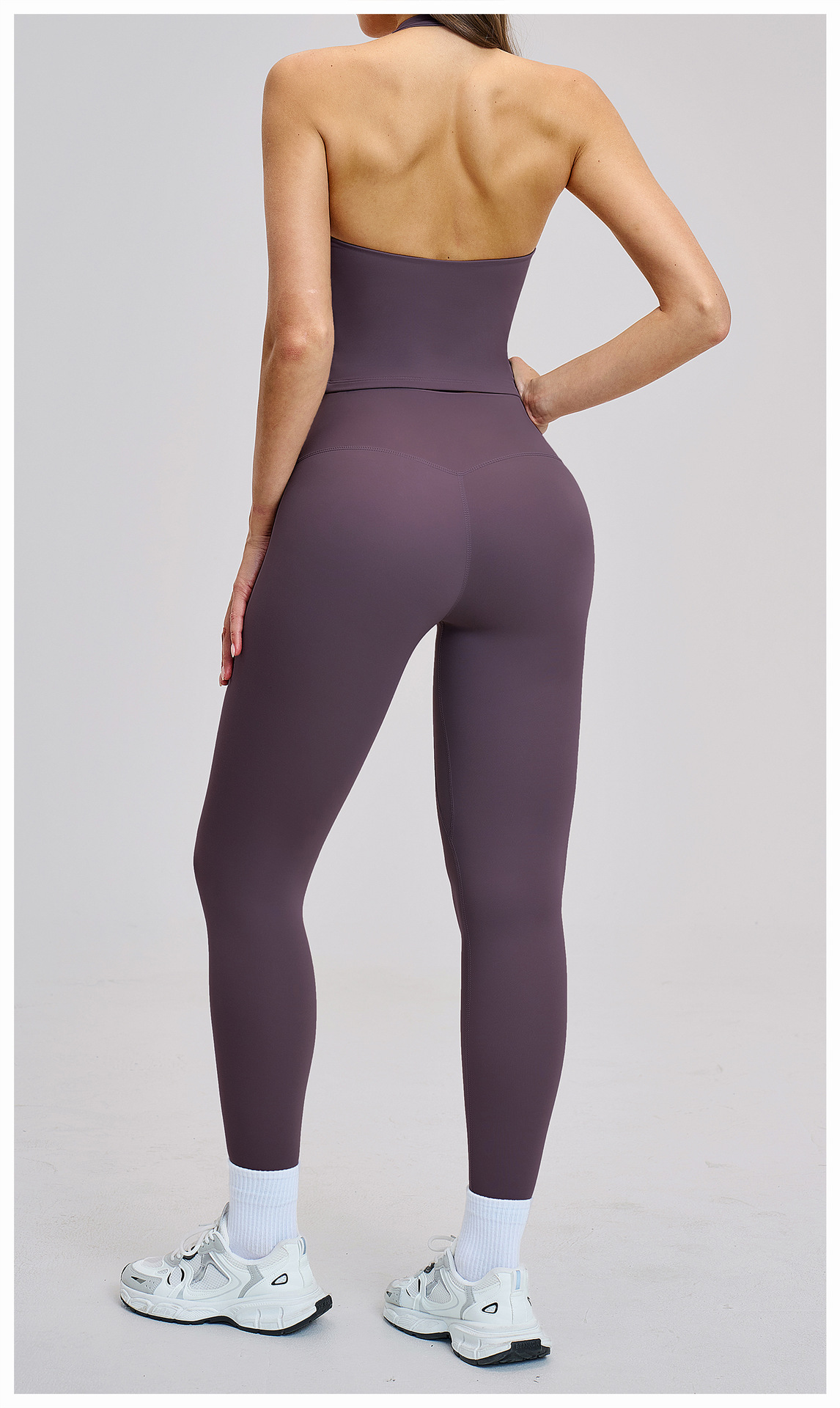Sexy Backless V-neck Solid Color Yoga Top EBX4201