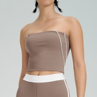 Nude - feel Padded Bust - binding Slim - fit Yoga Bra SKL-QY-T4824