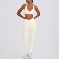 Tummy-Control Slimming Yoga Leggings & High-Impact Sports Bra Set SKL-QY-B6505+K6509