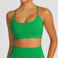 Nude - feel Padded Bust - binding Slim - fit Yoga Bra SKL-QY-B4033