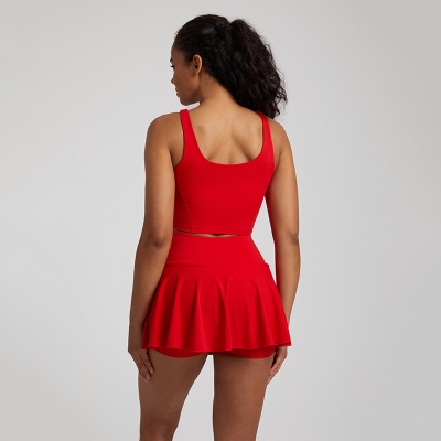 Sports Tennis Skirt Prevent Exposure Nude Yoga Short Skirt Set SKL-LQ7731