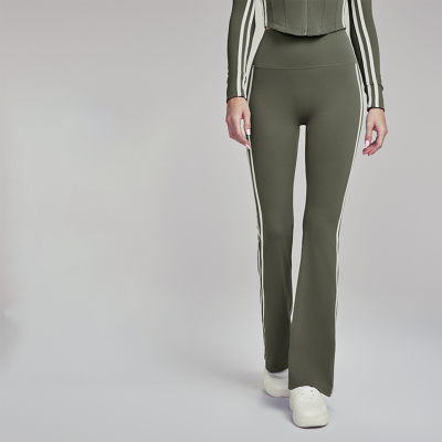 High-Waisted Tummy-Control Yoga Flared Pants with Side Stripes  DWPS124105