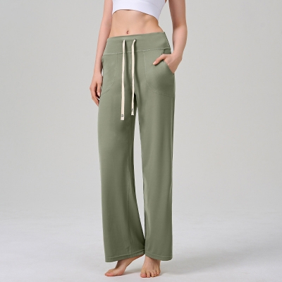 Color-block Striped Yoga Pants for Women, Flared Long Pants for Running and Fitness SKL-QY-K4531