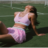  Pilates Yoga Suit Training Sports And Fitness Two - Piece Set Contrasting Color Pleated Skirt Tennis Set SKL-FNK25121