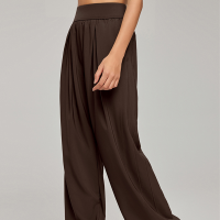 High-Waisted Elastic Waist Straight-Leg Loose and Casual Yoga Long Pants DWL115016