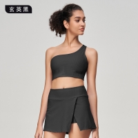Strappy Open-Back Tennis Skirt & Yoga Tank Top Fitness Set SKL-QY-B3064+K3603